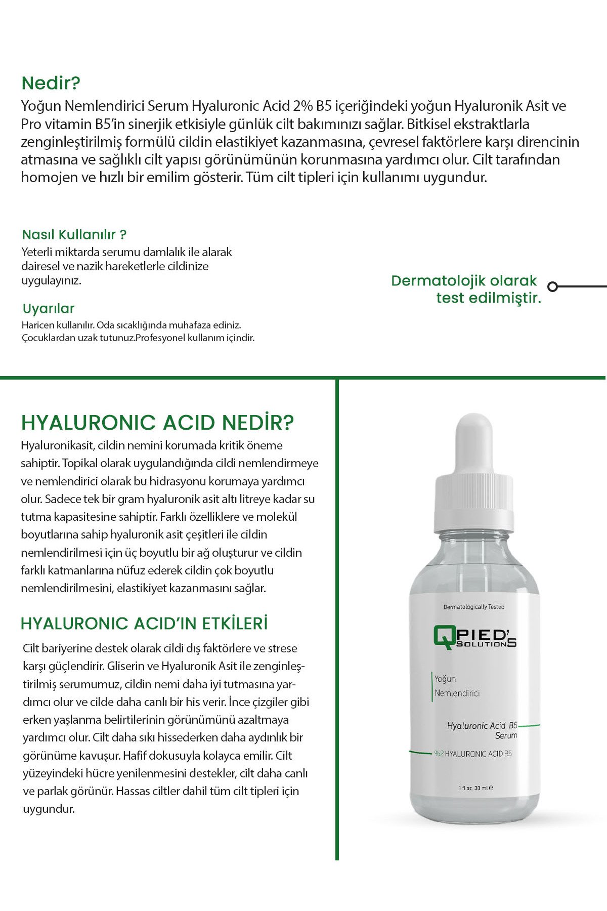 Yoğun Nemlendirici Ve Dolgunlaştırıcı Serum Hyaluronic Acid 2% B5 30 ml