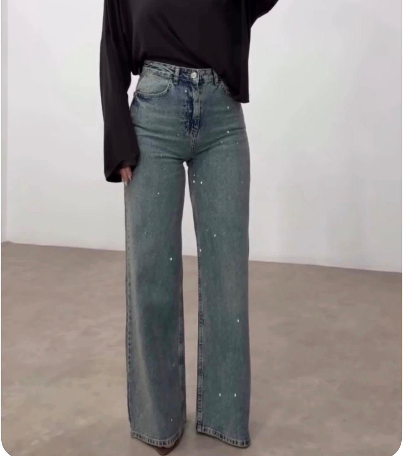 Taşlı eskitme jean