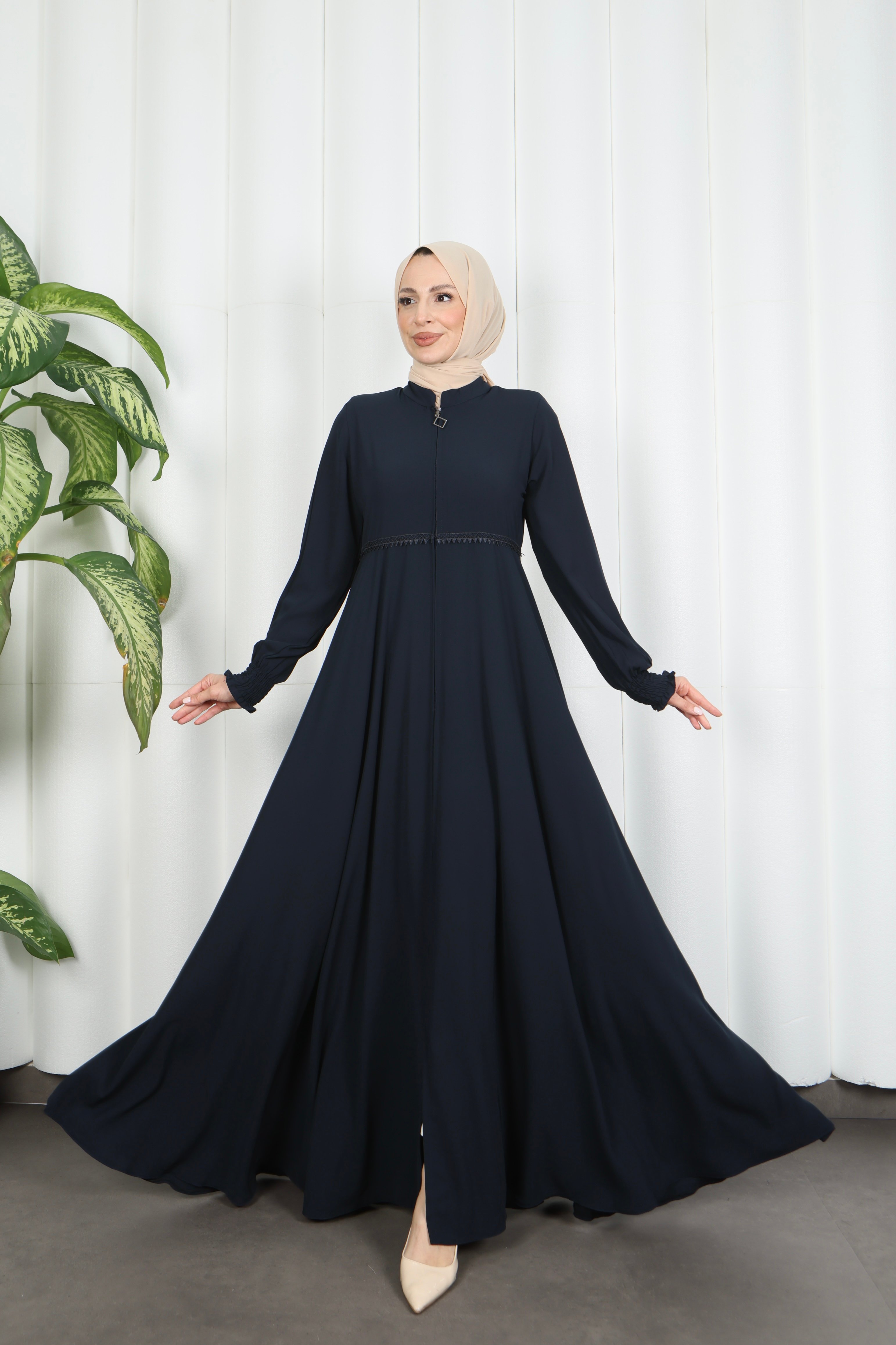  Beli Dantelli Mevlana Ferace Lacivert HNT7011