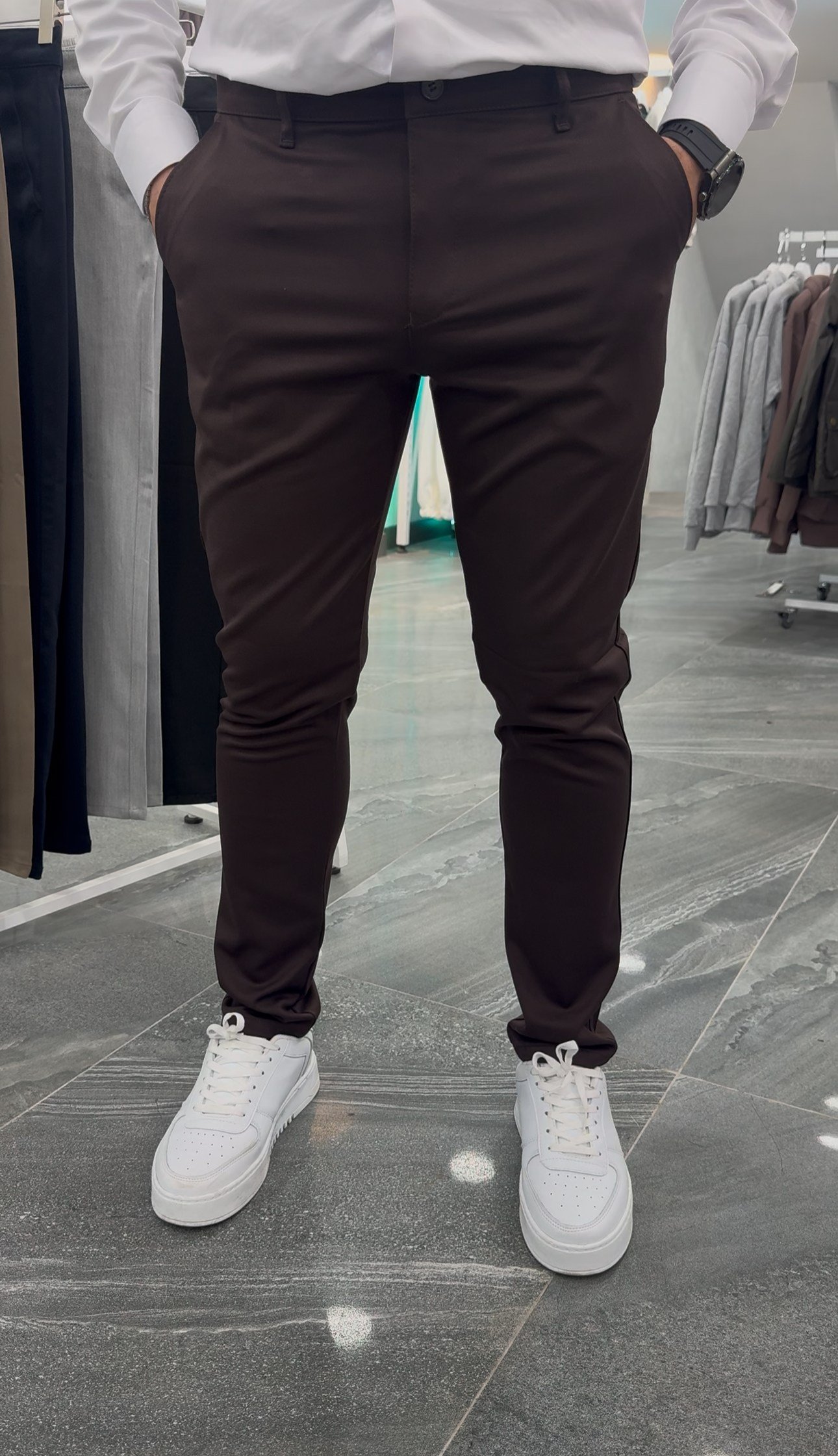 Dj Kışlık Kumaş Pantolon - Kahve