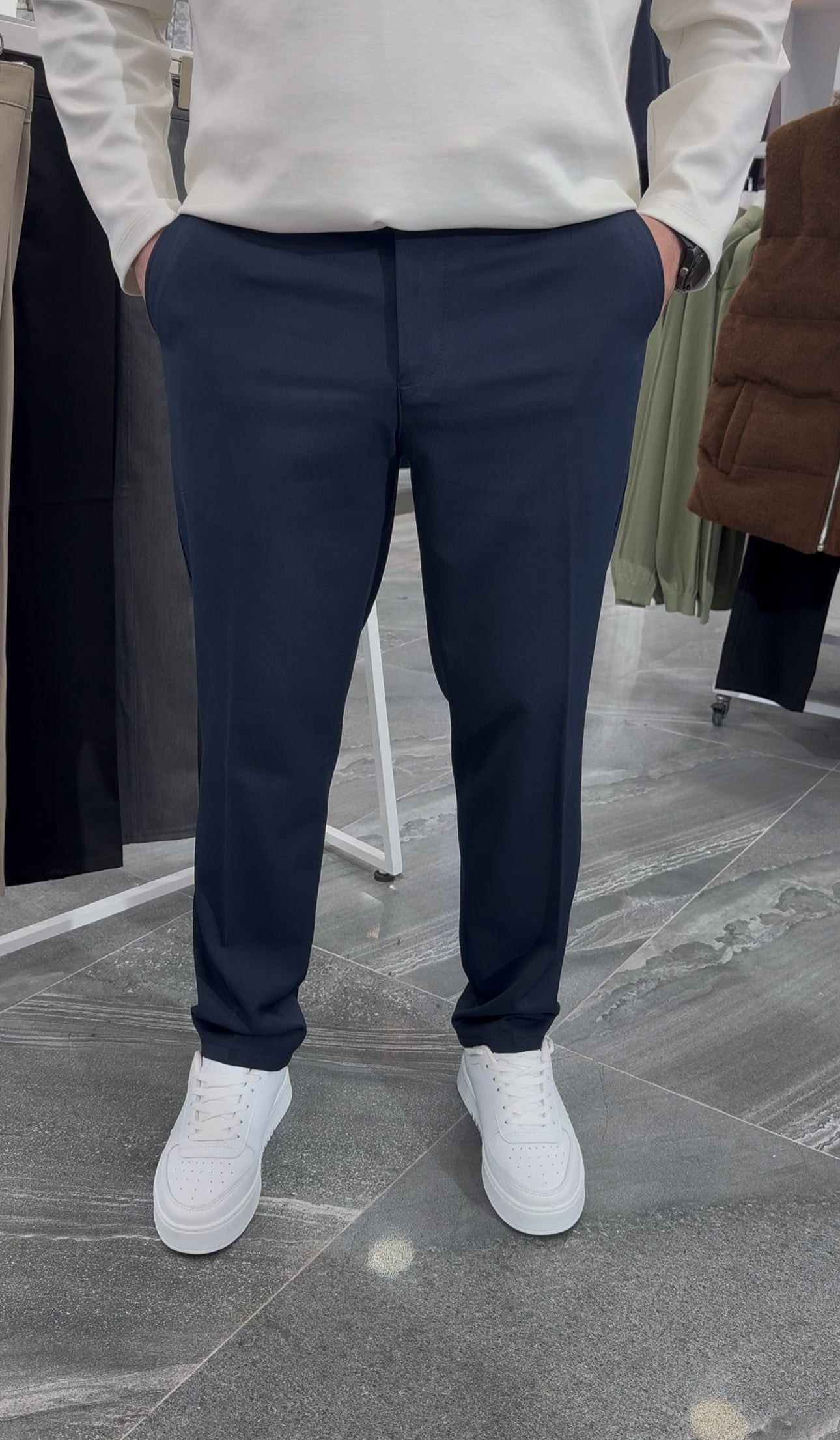 Regular Kışlık Kumaş Pantolon - Lacivert