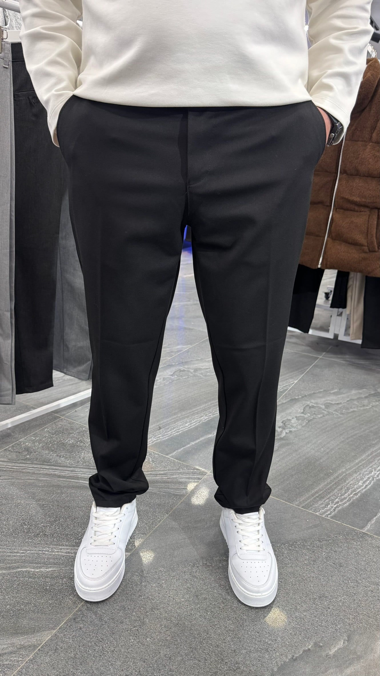 Regular Kışlık Kumaş Pantolon - Siyah