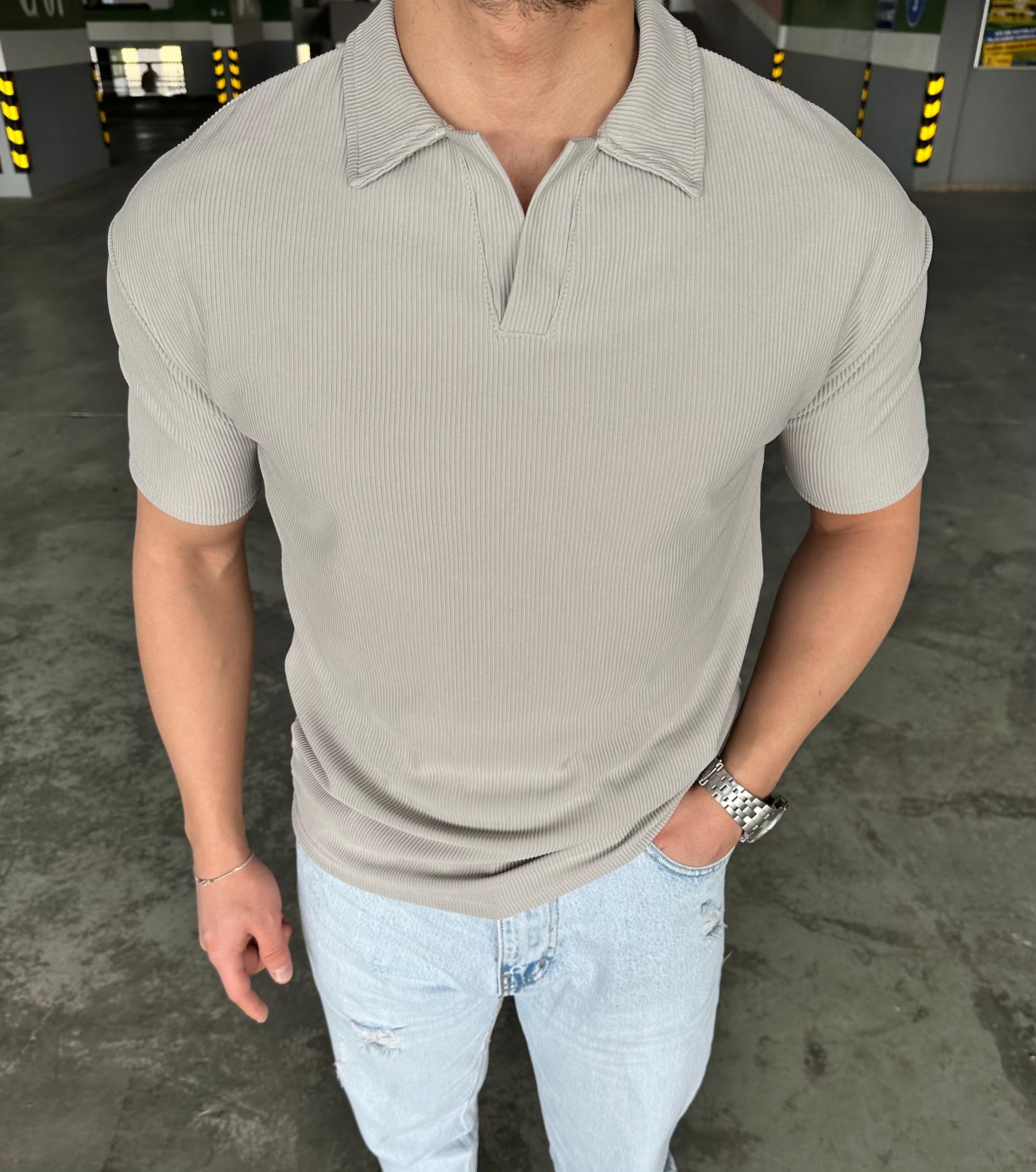The Mass hemşire Yaka Tshirt Gri
