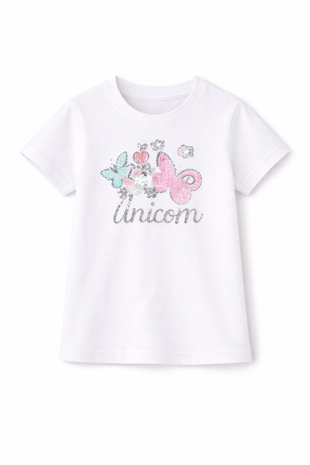 Pullu Renkli Kız Çocuk T-shirt  D052 23 Nisan 29 Ekim 10 Kasım 19 Mayıs Gösteri Kıyafetleri D052