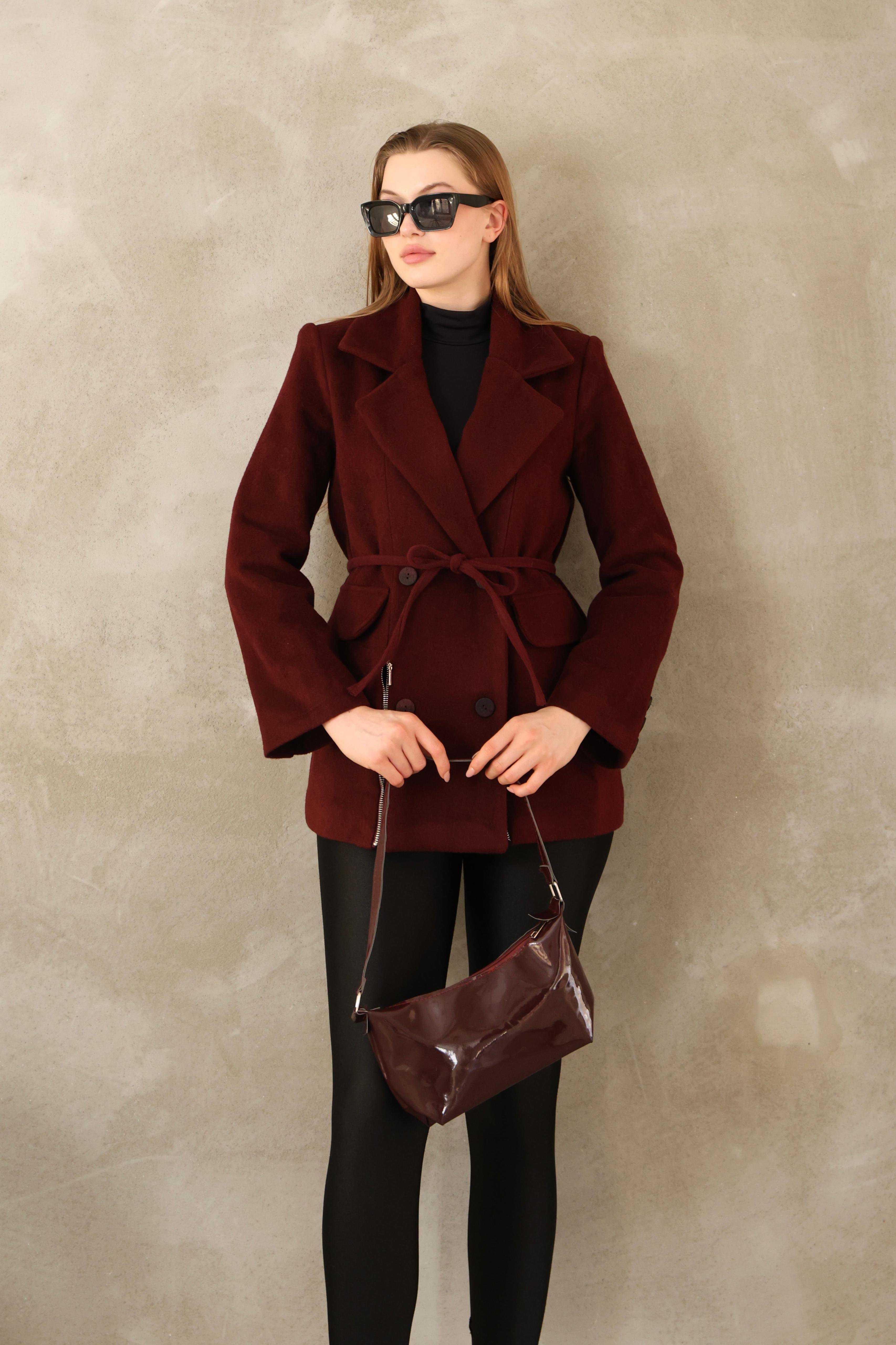 Kaşe Ceket Bordo