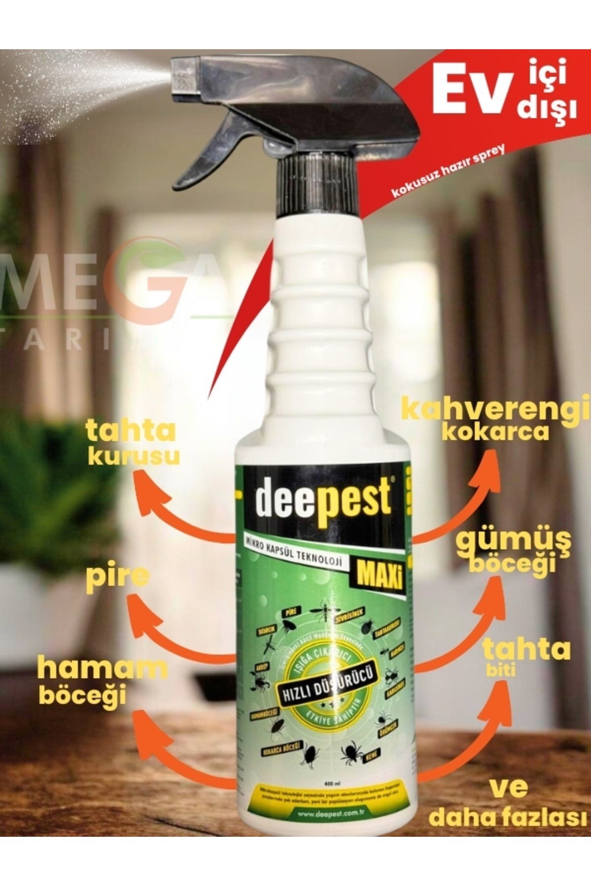 Deepest Sprey Kokarca Bit Pire Kene Akrep Tahta Kurusu Hamam 400 mL
