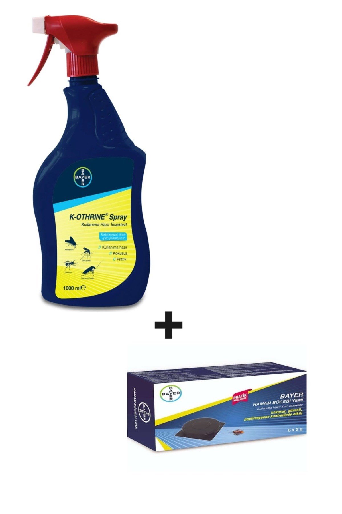K-othrine Sprey 1 Lt. + Bayer Maxforce Hamam Böceği Yemi Tablet 6x2 gr
