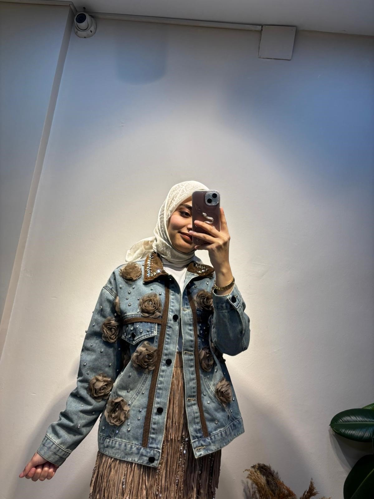 Bronze Bloom Denim Ceket