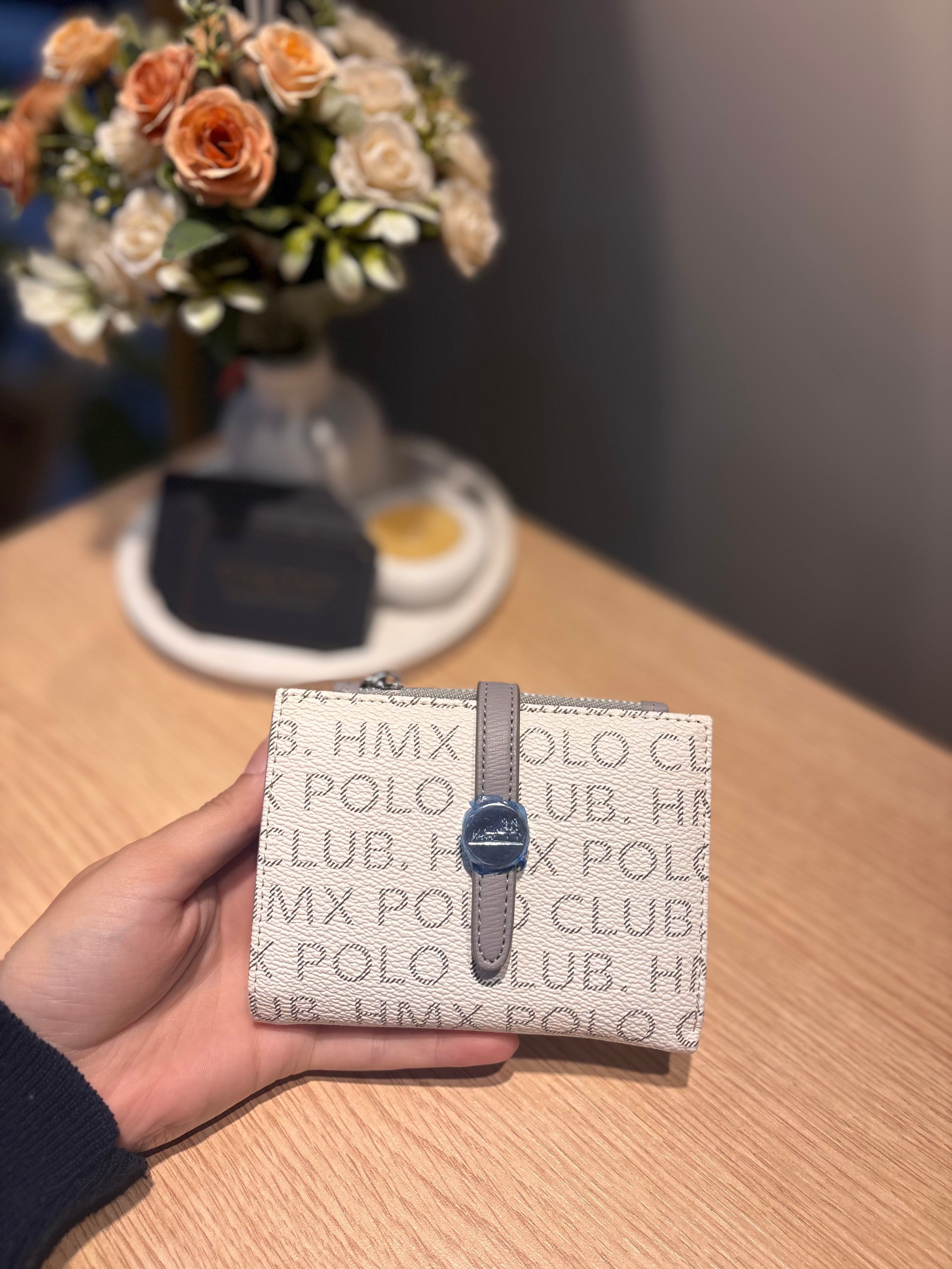 HMX POLO Cüzdan Kızak Detay Açılmalı Beyaz-Gri