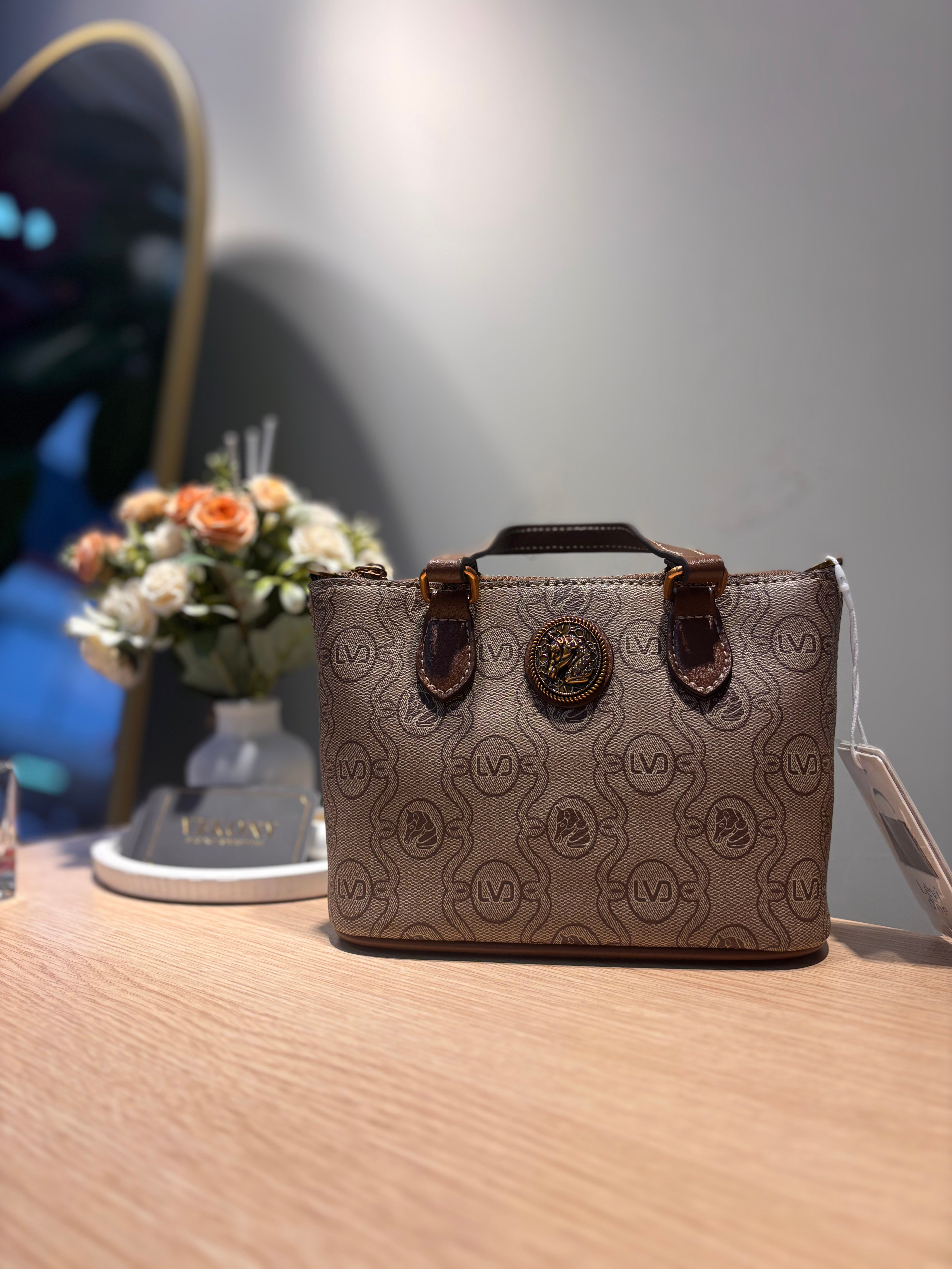 Levidor İkonik Monogram Desen Çanta Haki