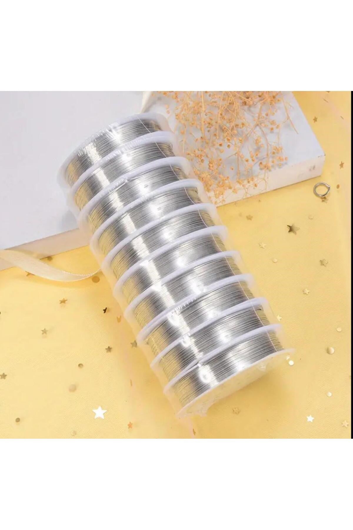 0,30 Mm Boncuk Dizme Teli El Yapımı Stil ve Şekillendirme Teli DIY Takı Ve Mücevher Teli Gümüş Renk
