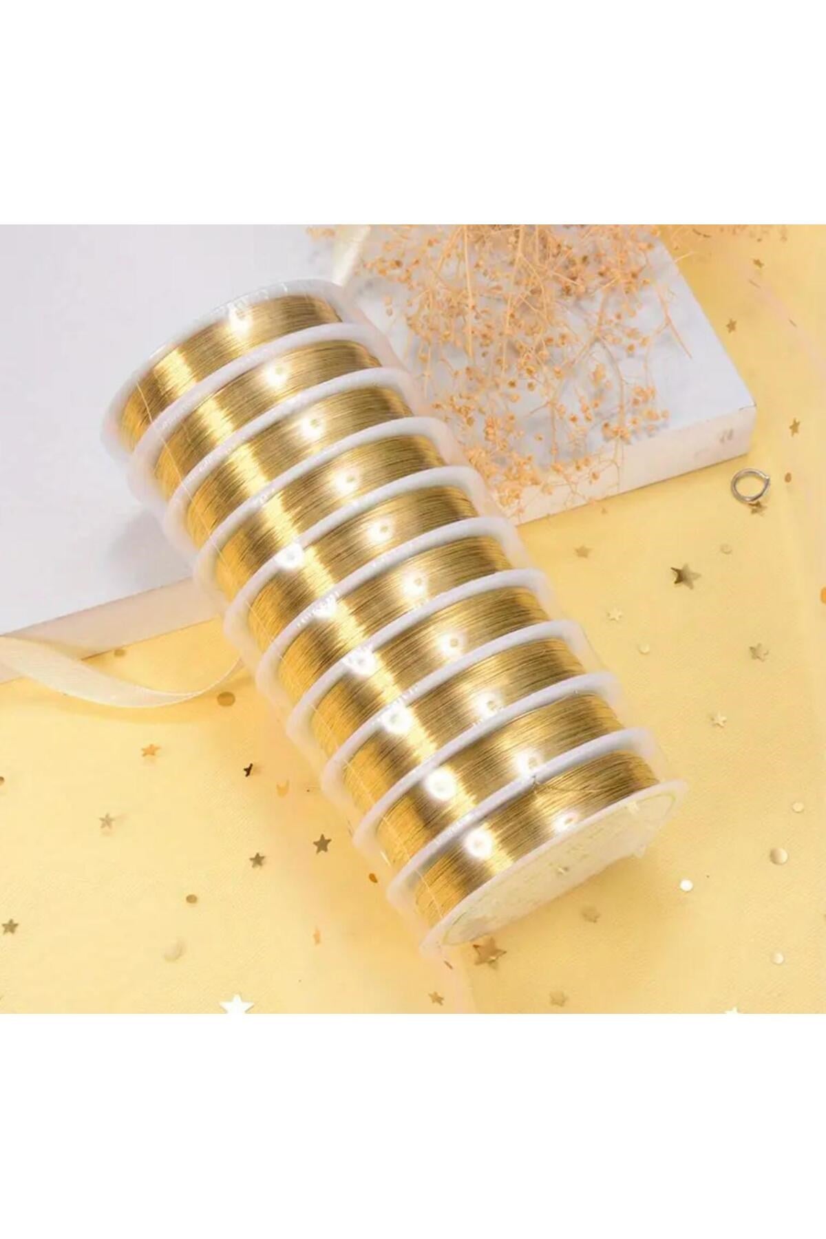 0,30 Mm Boncuk Dizme Teli El Yapımı Stil ve Şekillendirme Teli DIY Takı Ve Mücevher Teli Altın Renk