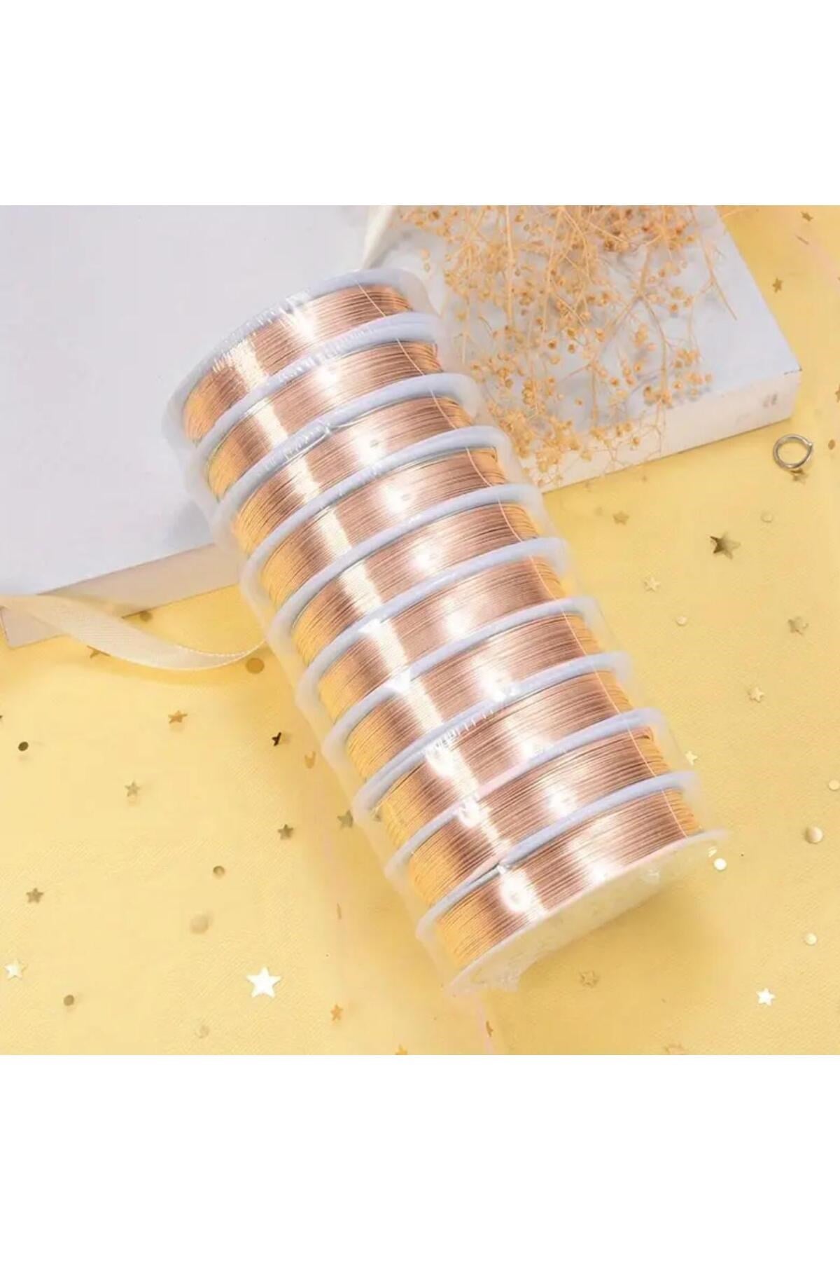 0,30 Mm Boncuk Dizme Teli El Yapımı Stil ve Şekillendirme Teli DIY Takı Ve Mücevher Teli Bakır Renk