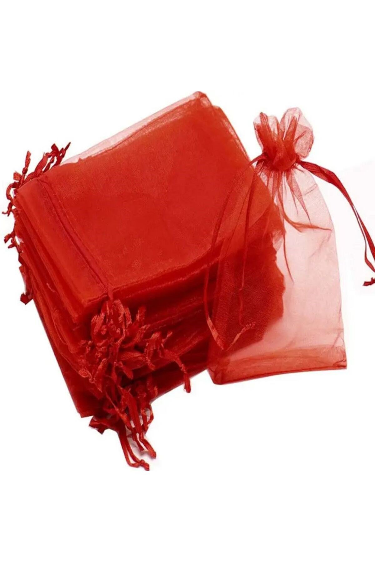 100 Adet Büzgülü Tüllü Kına Kesesi Düğün Organizer Kese Lavanta, Nikah Şekeri Kesesi 11x16