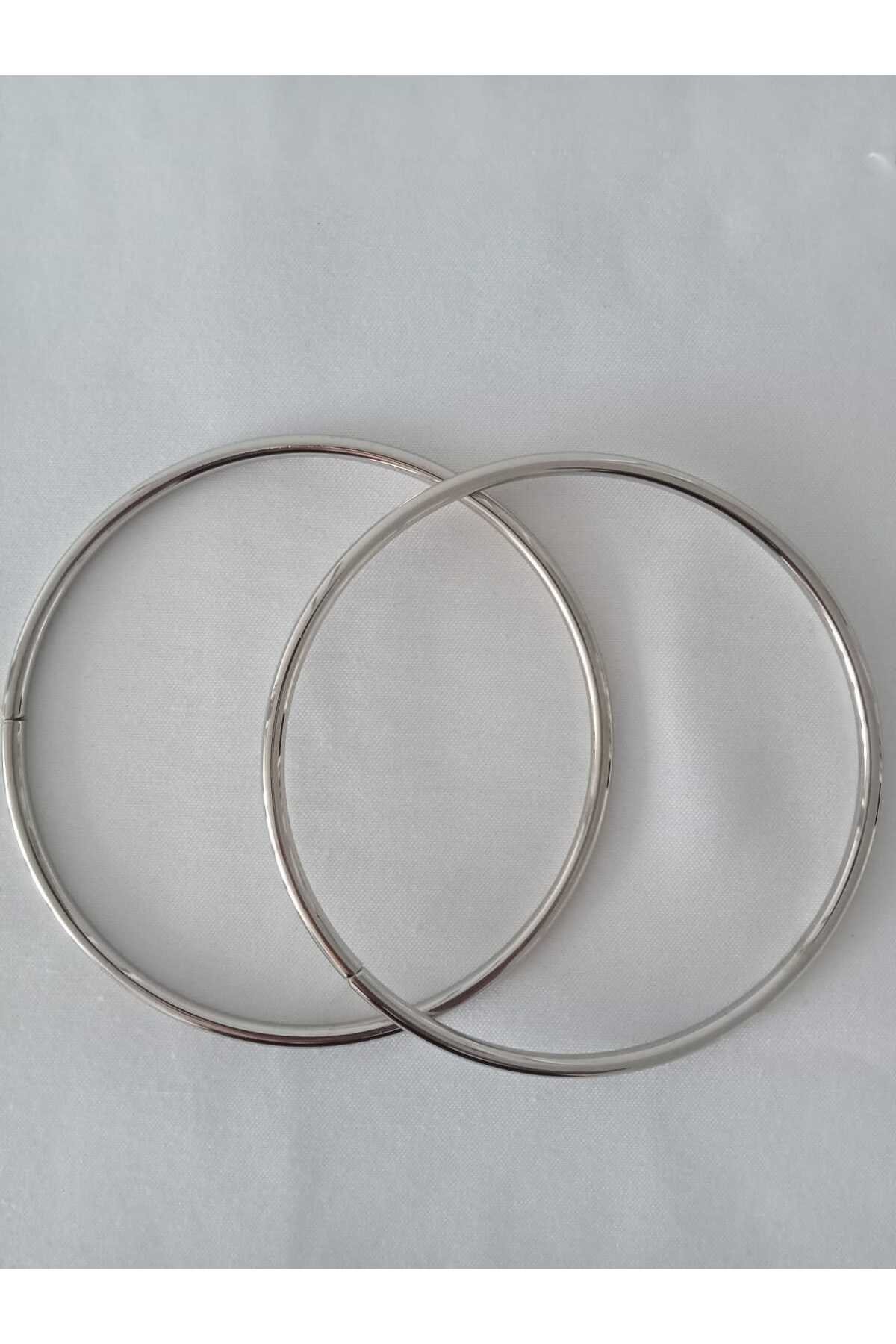 11 Cm Gümüş Metal Yuvarlak Halka Çanta Sapı