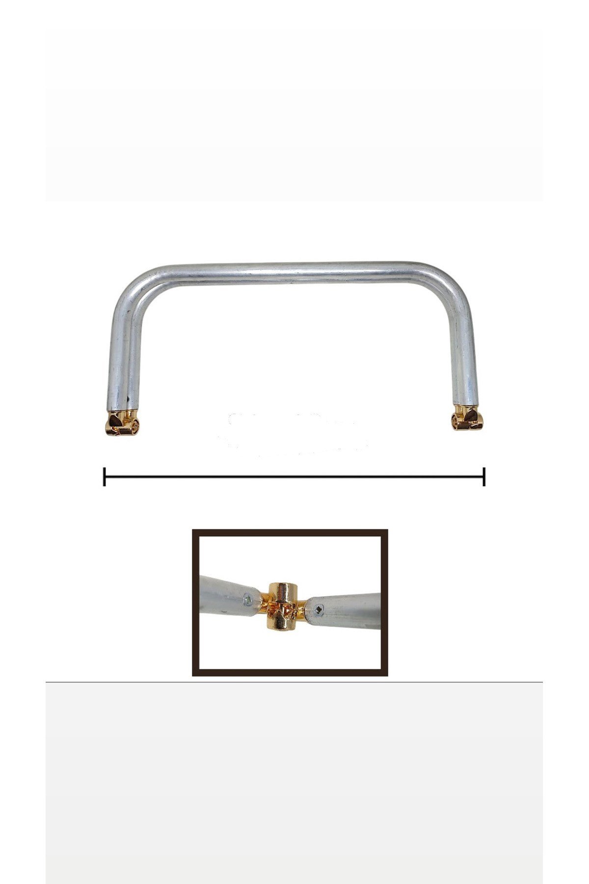 18 cm Kademeli Metal Cüzdan ve Çanta Bursu - Gizli Burs / Gold Uçlu