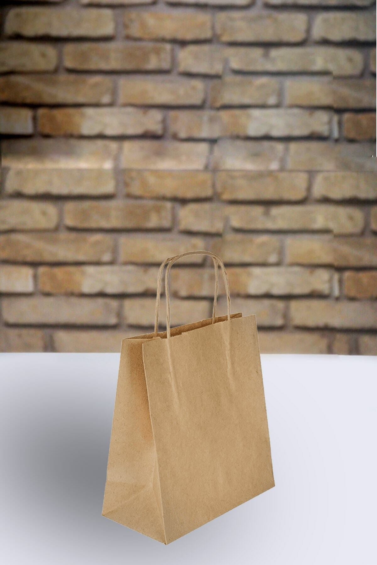 *25 Adet* Kağıt Saplı Karton Çanta 25 Adet 25X12X31
