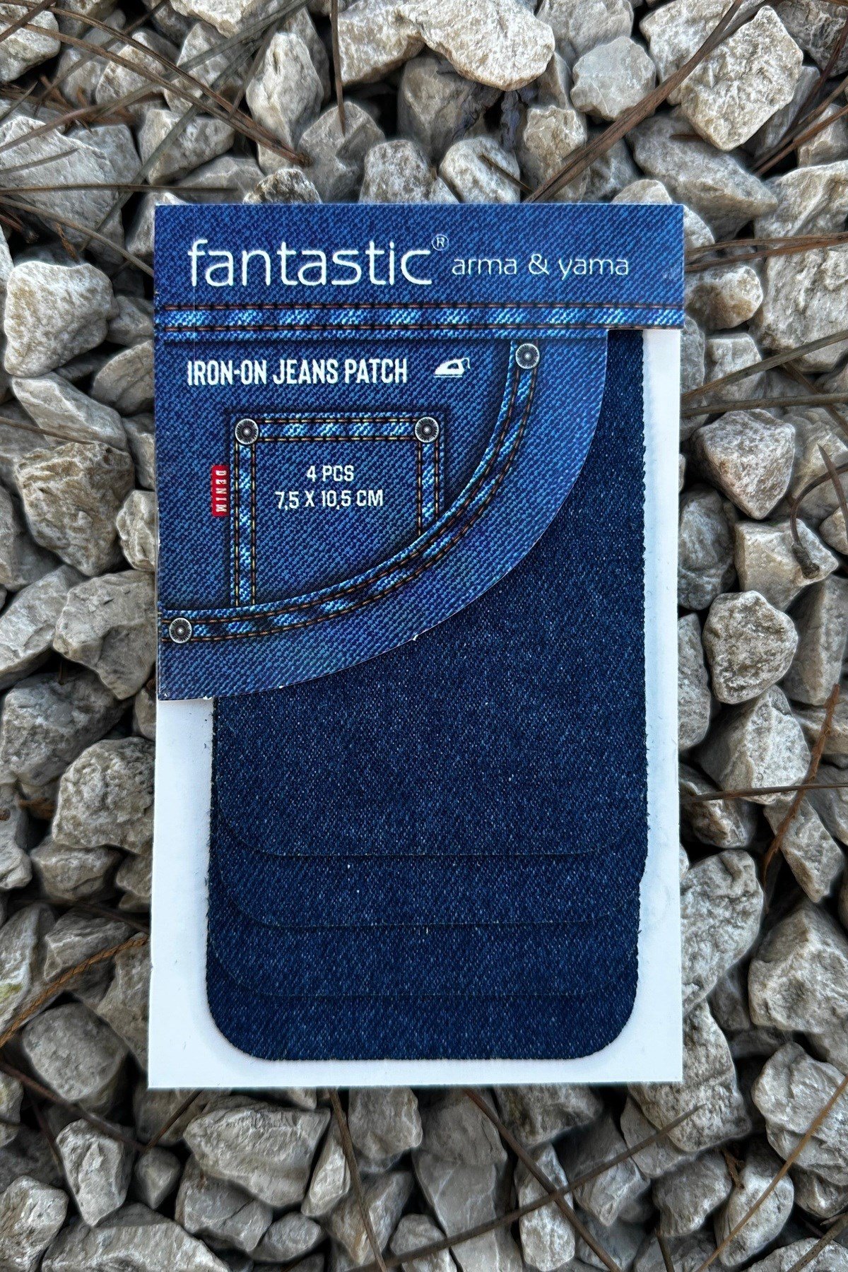 4'lü Paket Ütü Ile Yapışan Kot Arma Patch Kot Yaması, Onarım (Koyu Mavi) Denim, Jeans