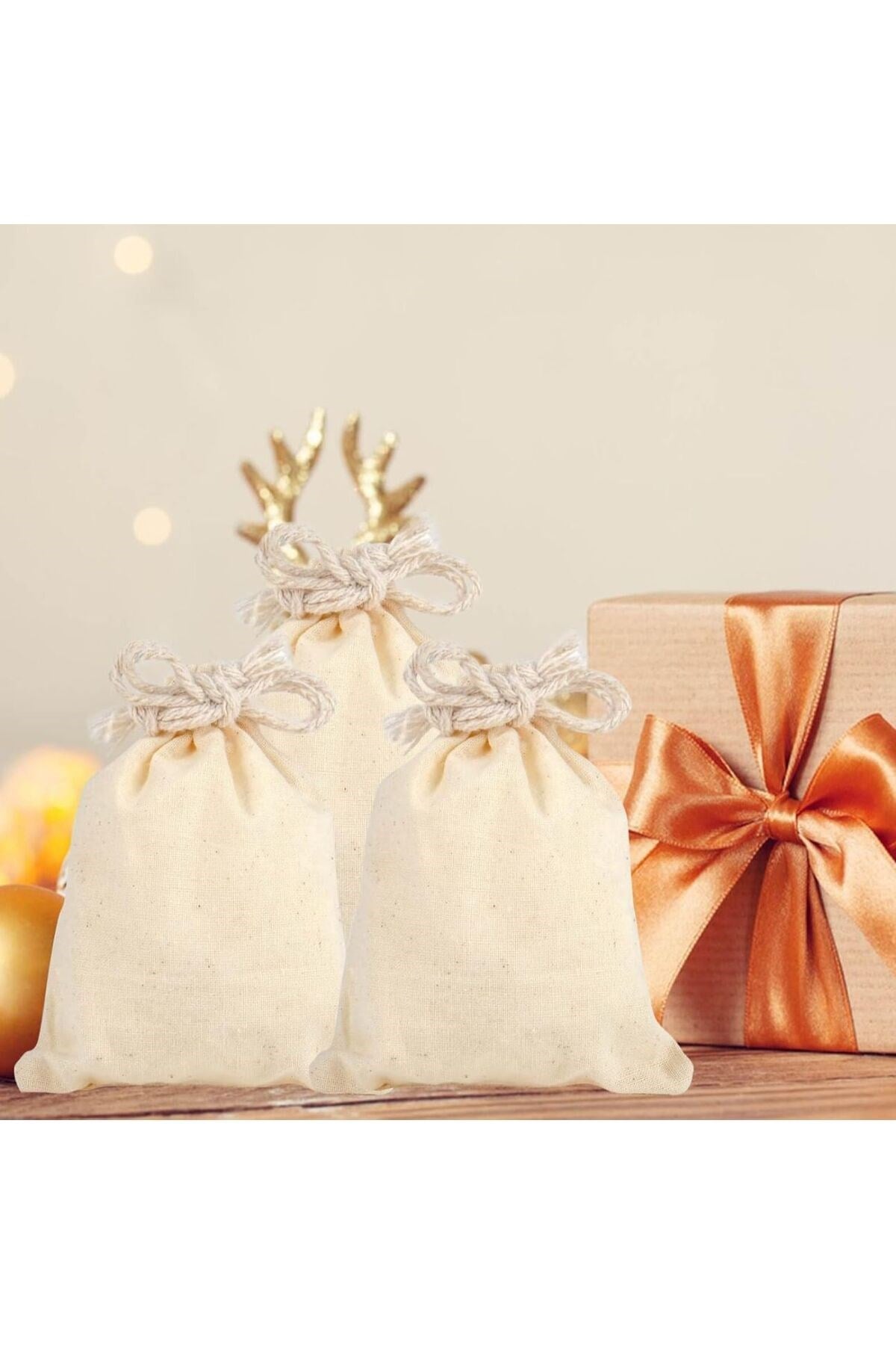 50 Adet Büzgülü Bakliyat Kesesi Kına Kesesi Düğün Organizer Kese Lavanta, Nikah Şekeri Kesesi 20x30