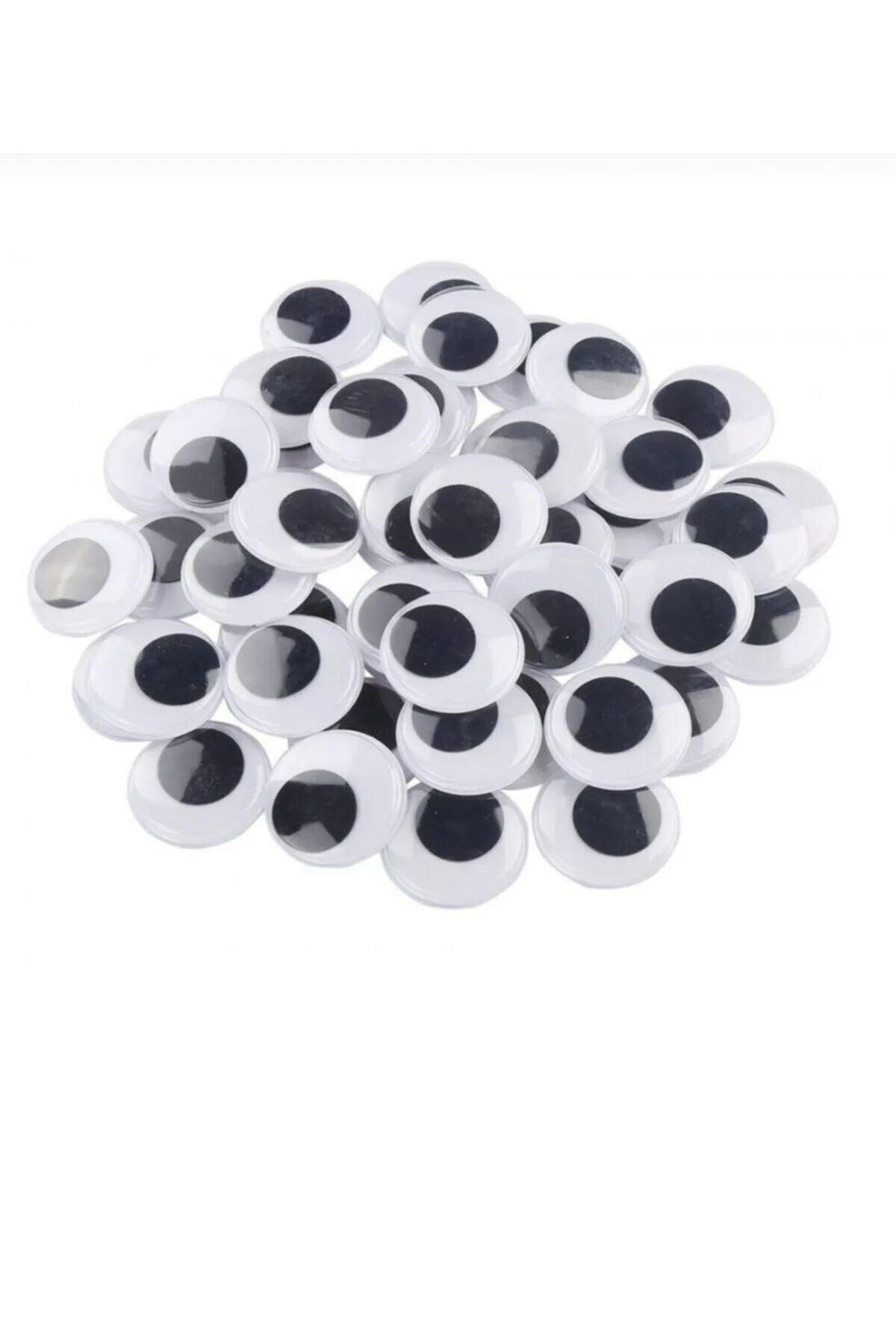 50'li Oynar Göz DIY Yapışkanlı Siyah 8mm