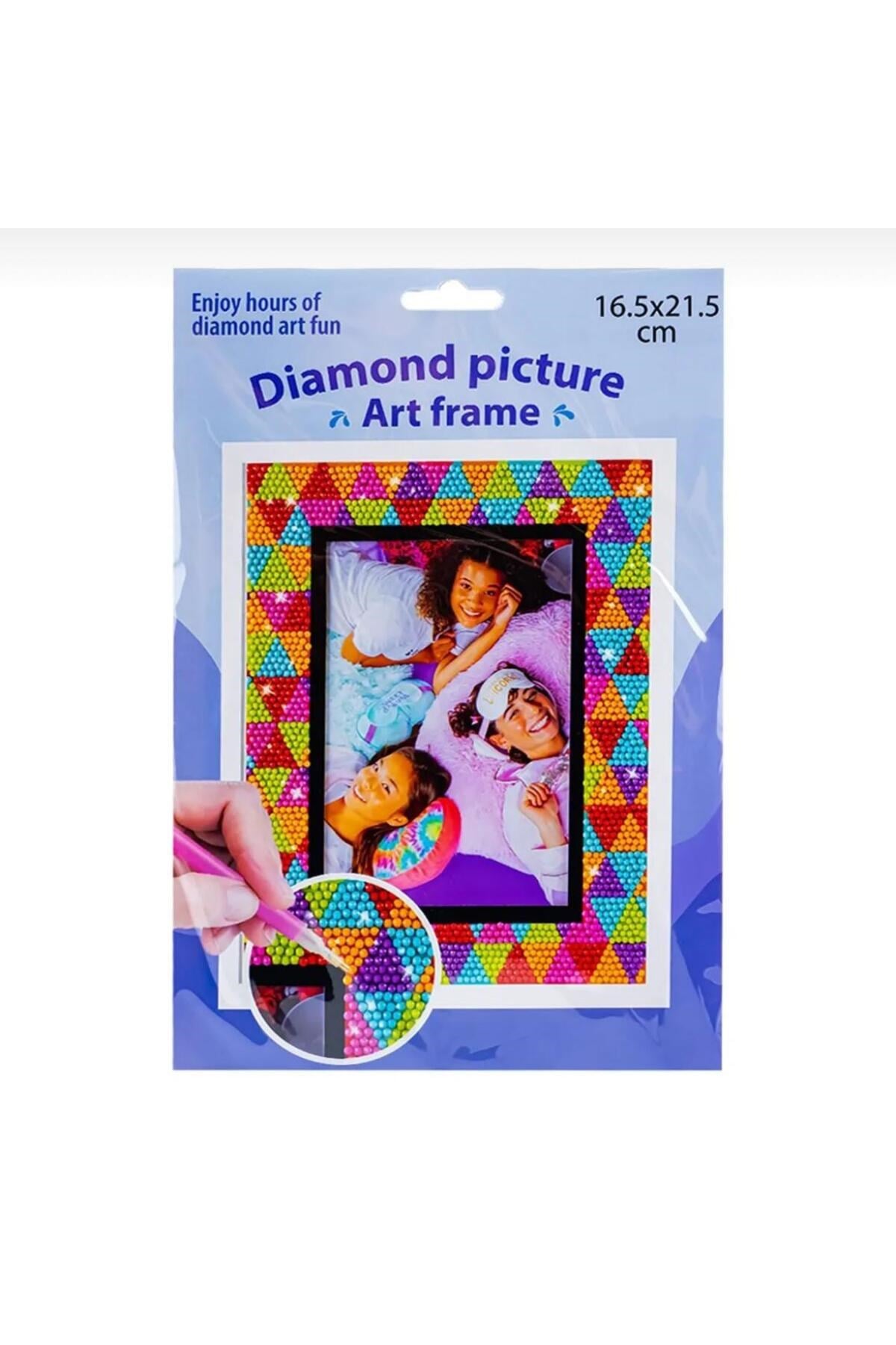 5D Elmas Taş İşleme Kiti 16.5x21.5 cm Resim Çerçevesi Geometrik Desen