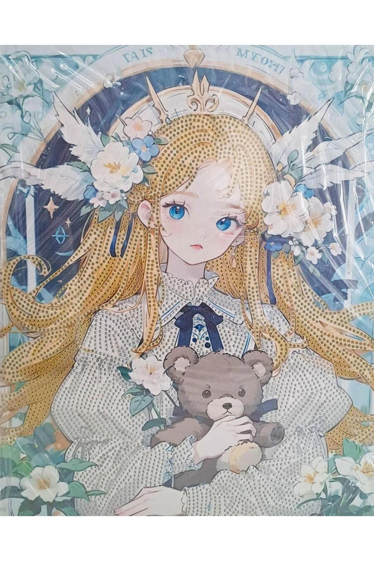 5d Elmas Taş Işleme Kiti 27 x 33 cm Anime Kız Desen