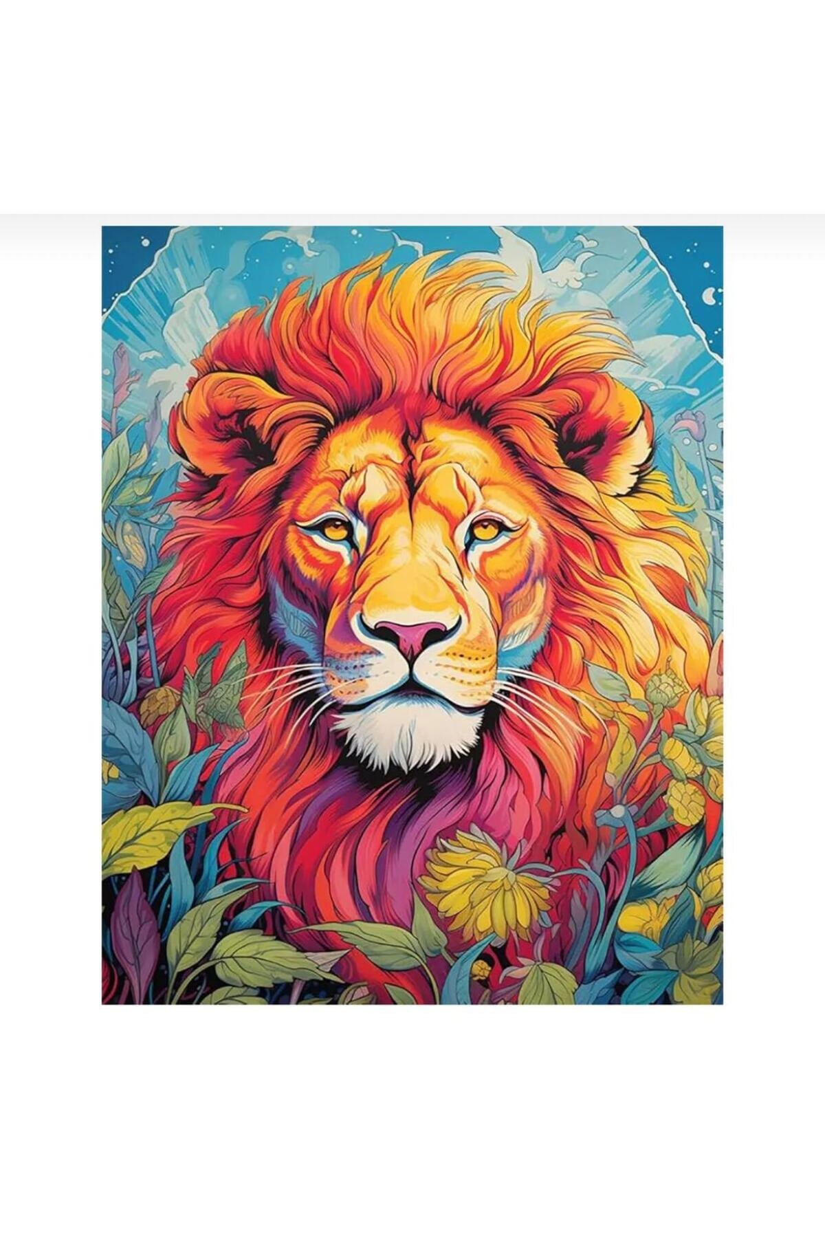 5D Elmas Taş İşleme Kiti 27x33 cm Aslan Desen