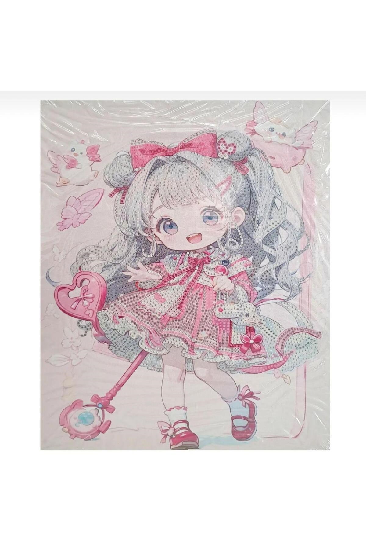 5D Elmas Taş İşleme Kiti 27x33 cm Oyuncaklı Kız Desen