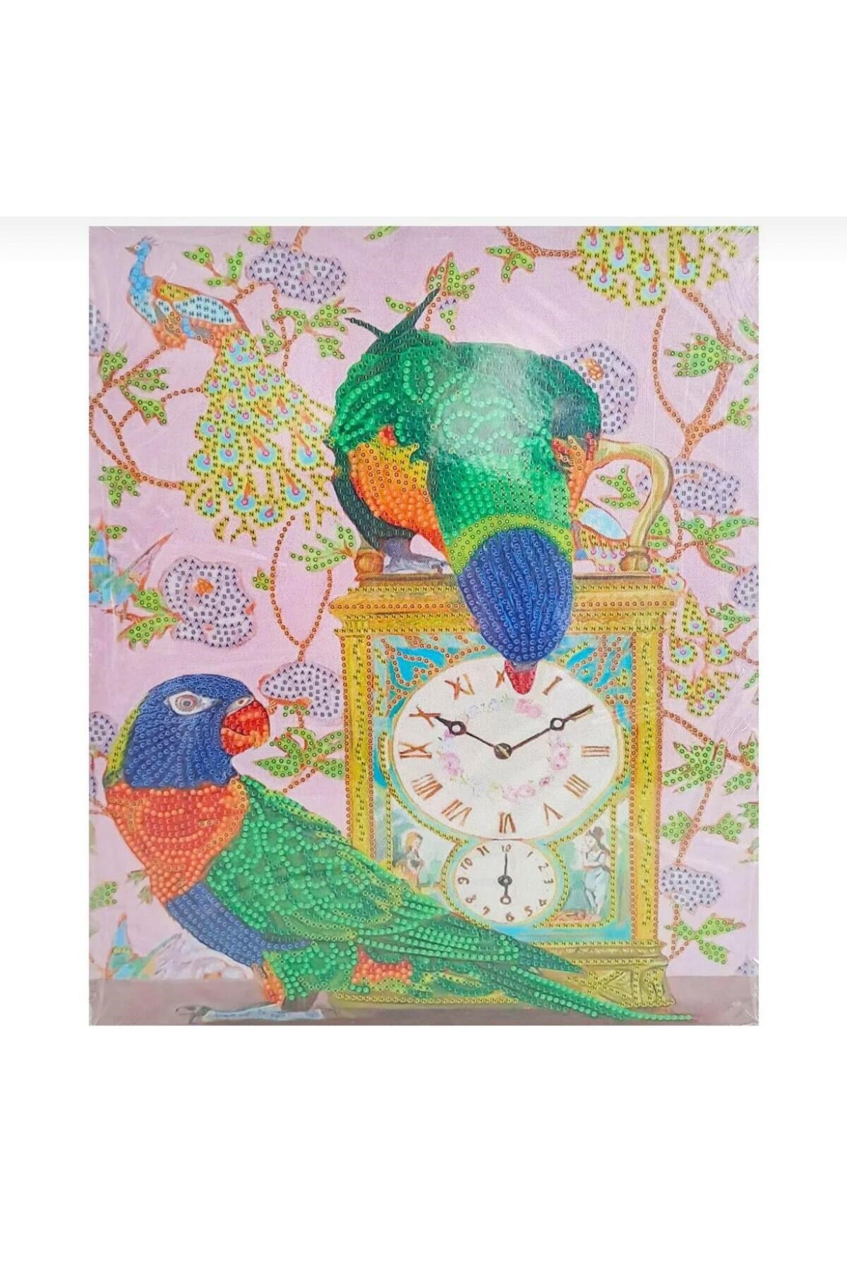 5D Elmas Taş İşleme Kiti 27x33 cm Papağanlar Desen