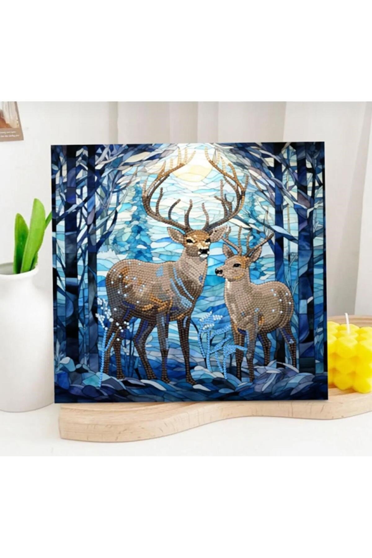 5D Elmas Taş İşleme Kiti 30x30 cm Geyikler Desen