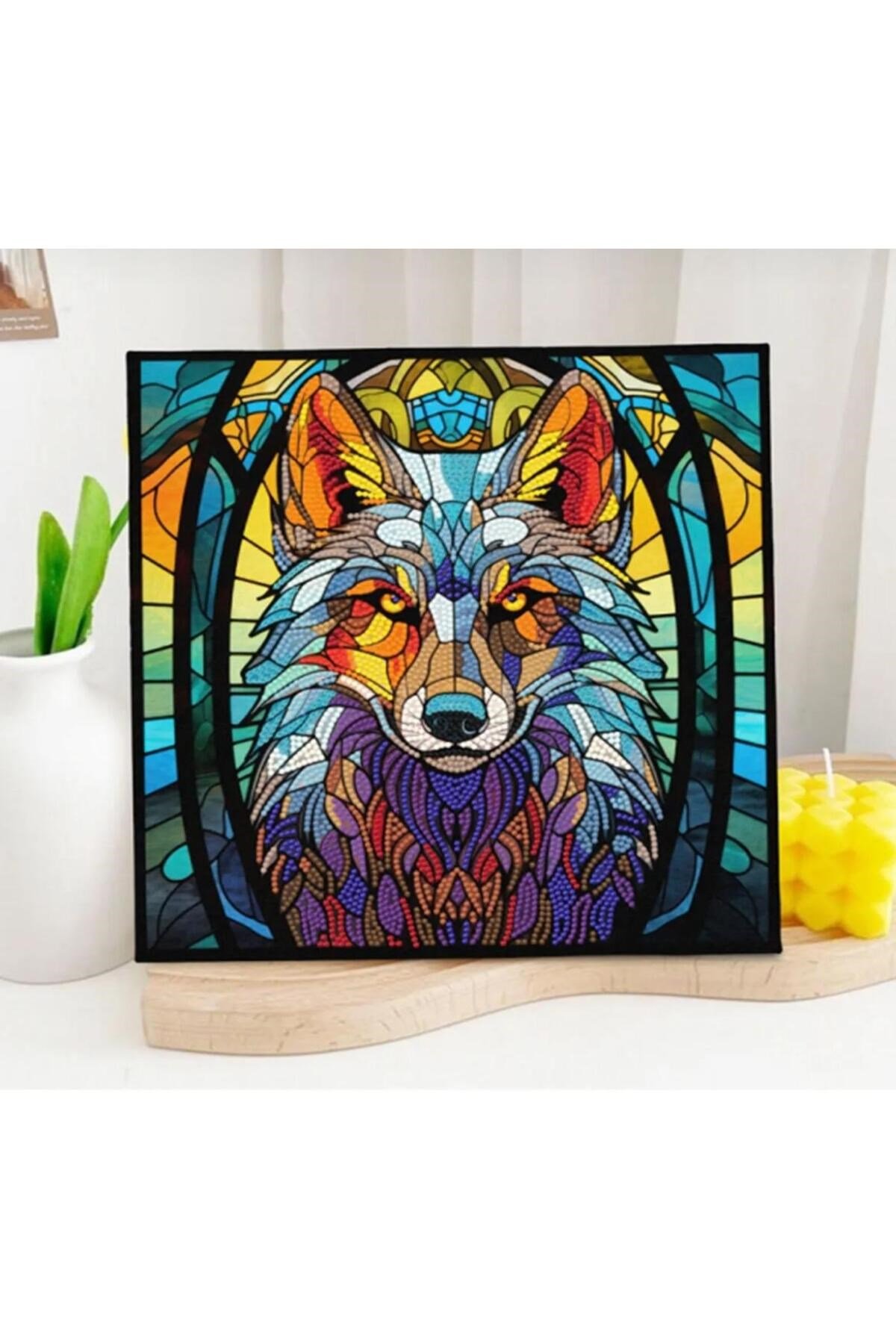 5D Elmas Taş İşleme Kiti 30x30 cm Kurt Desen