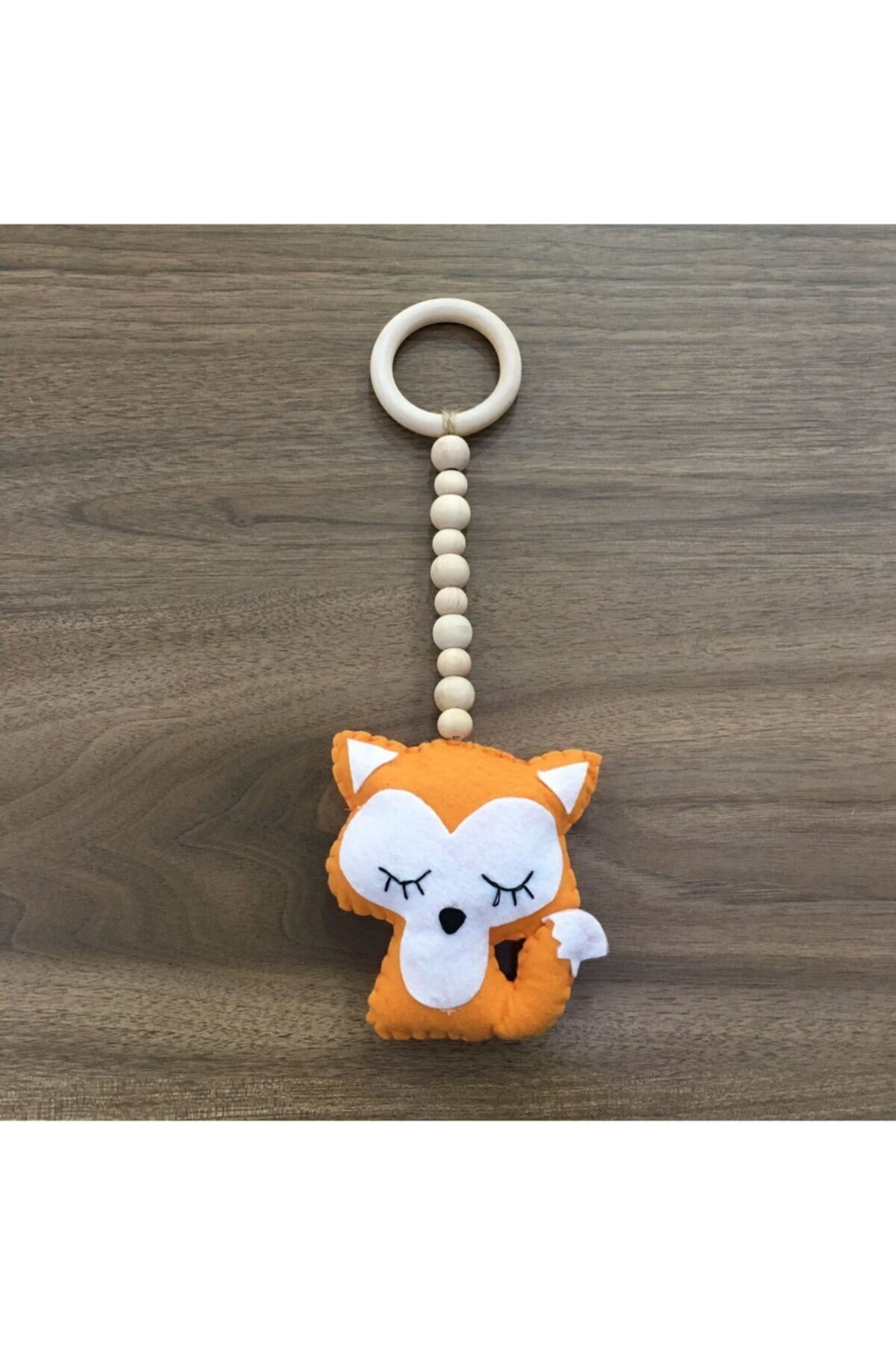 Ahşap Askılı Keçe Tilki Çocuk Bebek Odası Süsü 79