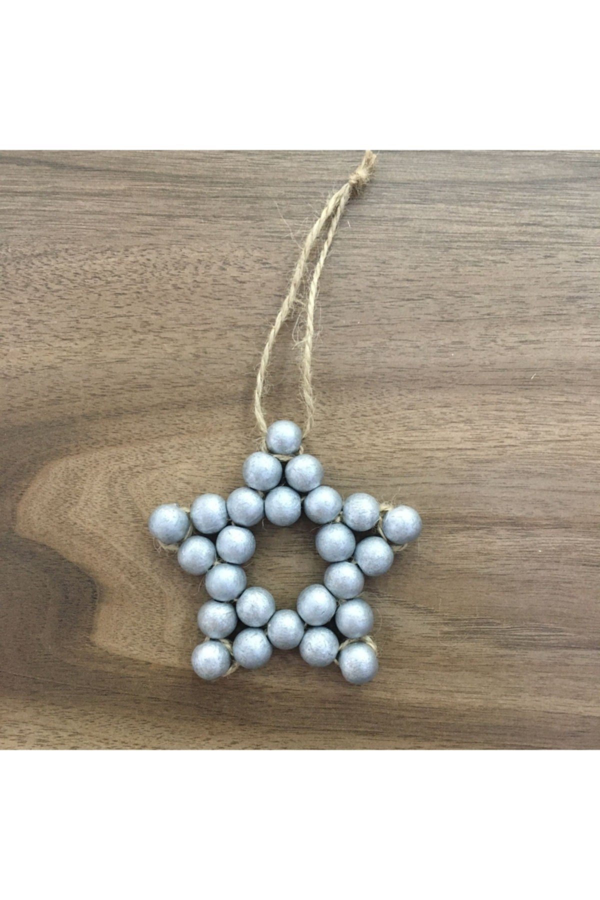 Ahşap Boncuk Yıldız 9x9 Cm Çocuk Bebek Odası Duvar Süsü Kapı Süsü 67gms