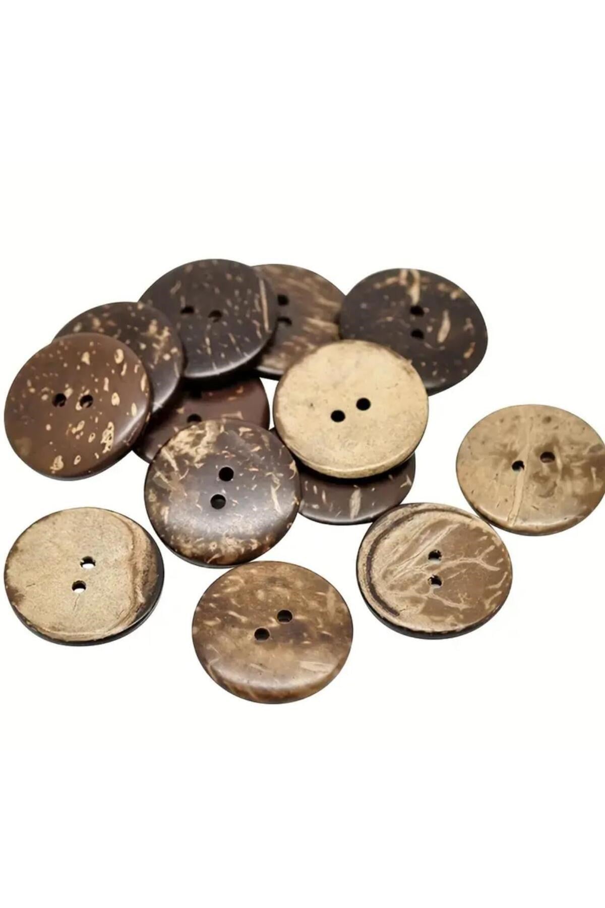 Ahşap Coconat Düğme 22 Mm (50 Adet)