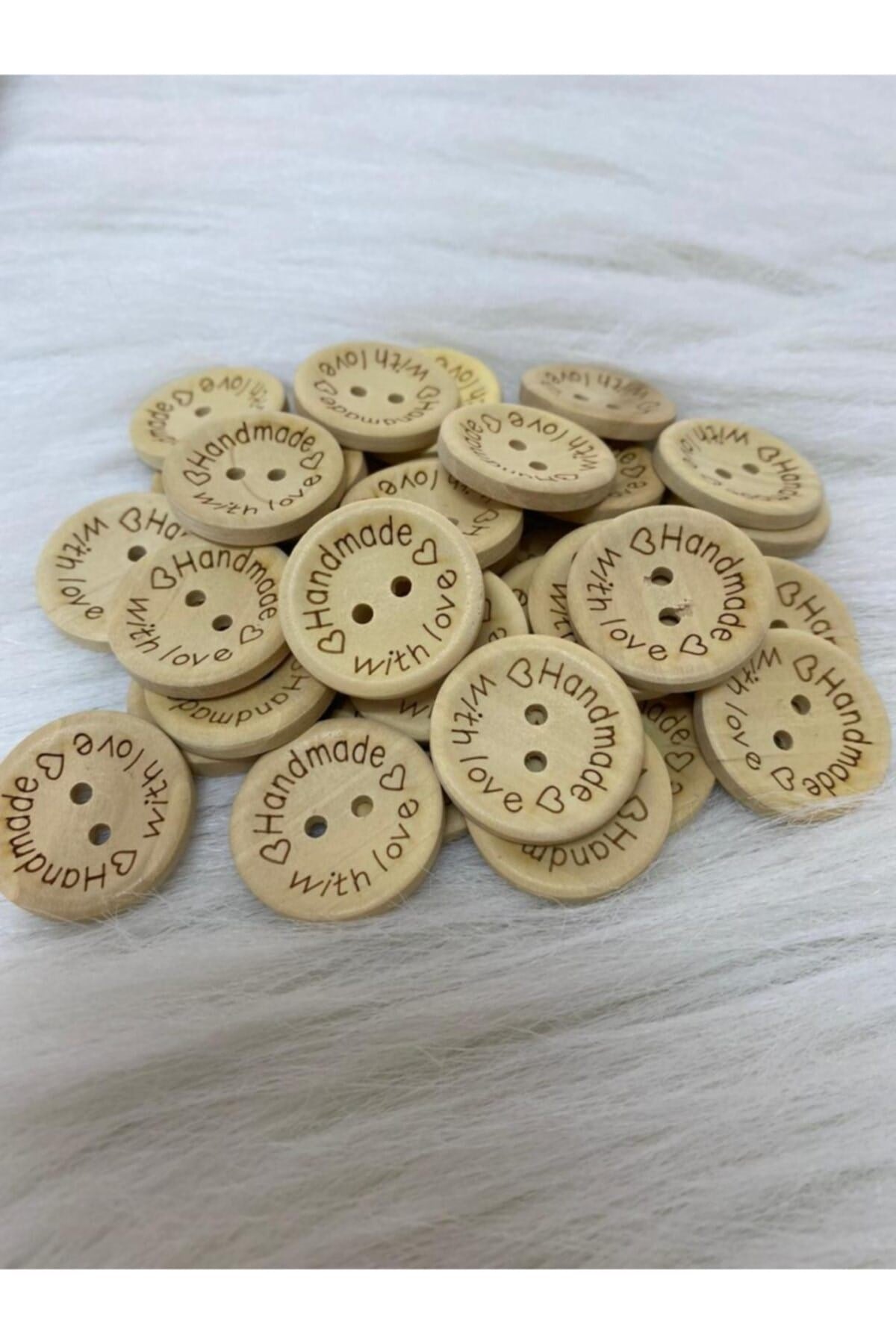 Ahşap Handmade Düğme 2.5 Cm 20 Adet