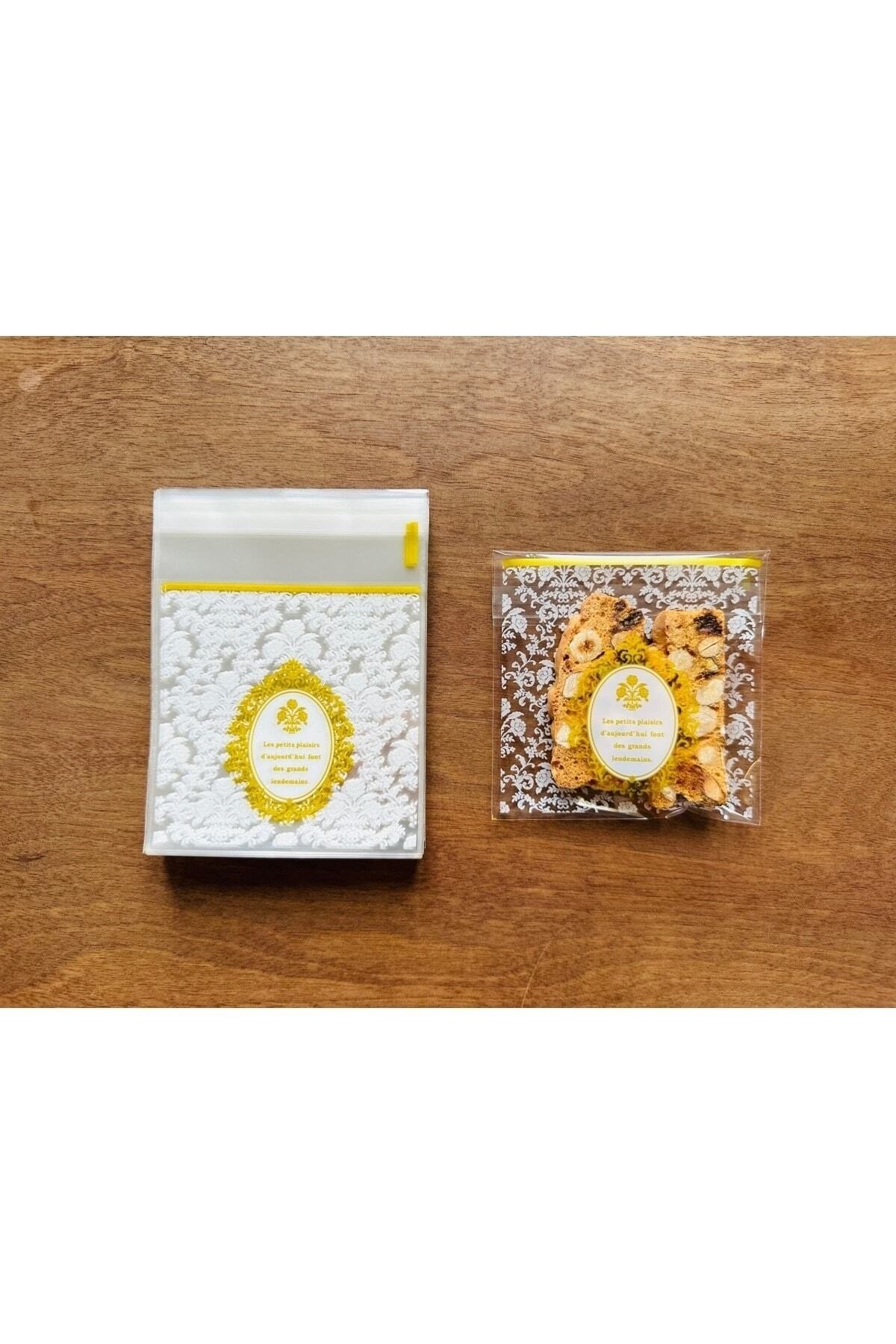 Bantlı Şeffaf Desenli Poşet Opp 10x10 Cm 95 Adet