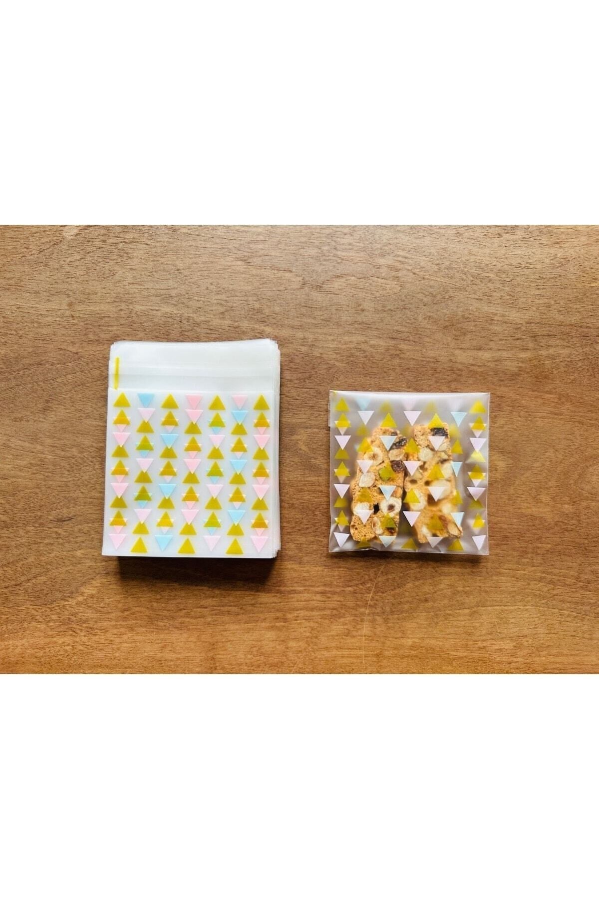 Bantlı Şeffaf Desenli Poşet Opp 10x10 Cm 95 Adet