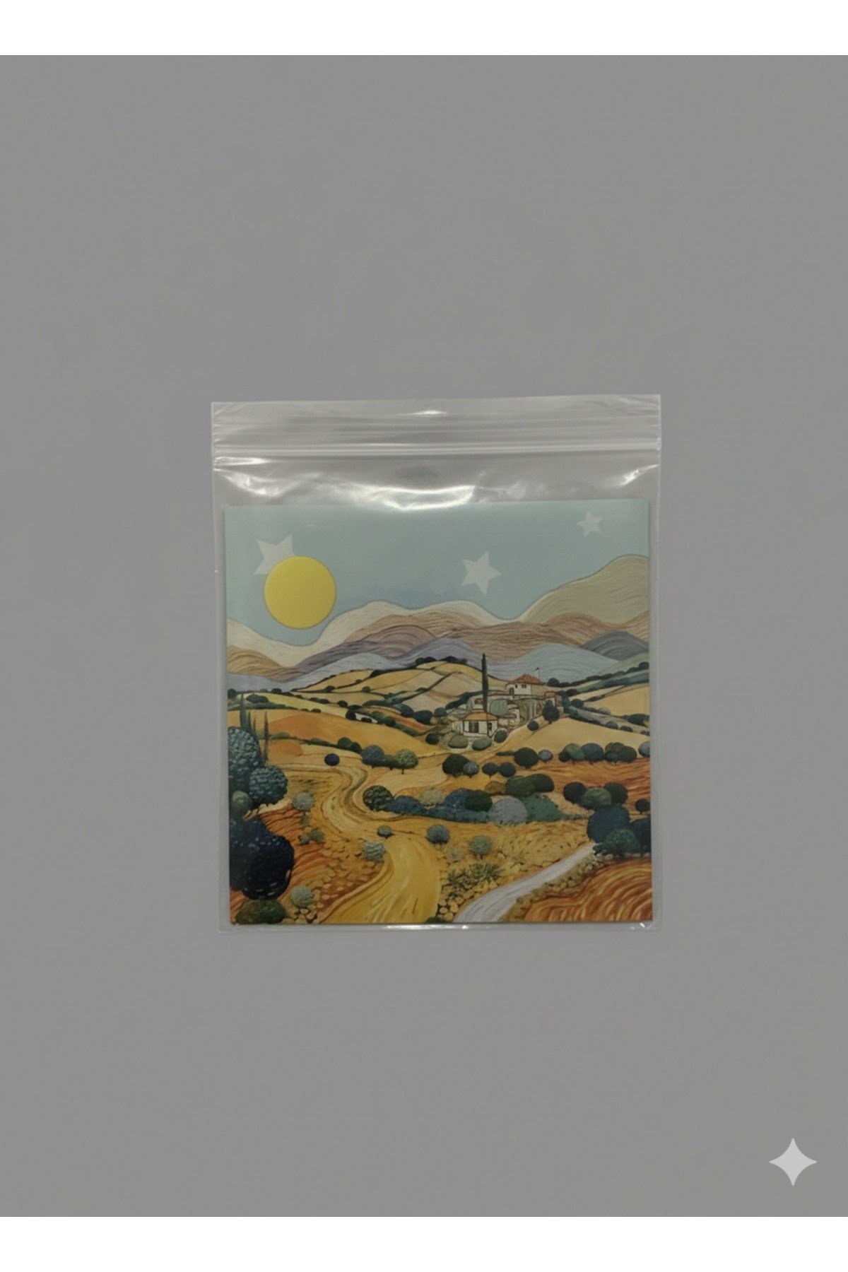 Bantlı Şeffaf Desenli Poşet Opp 10x10 Cm 95 Adet