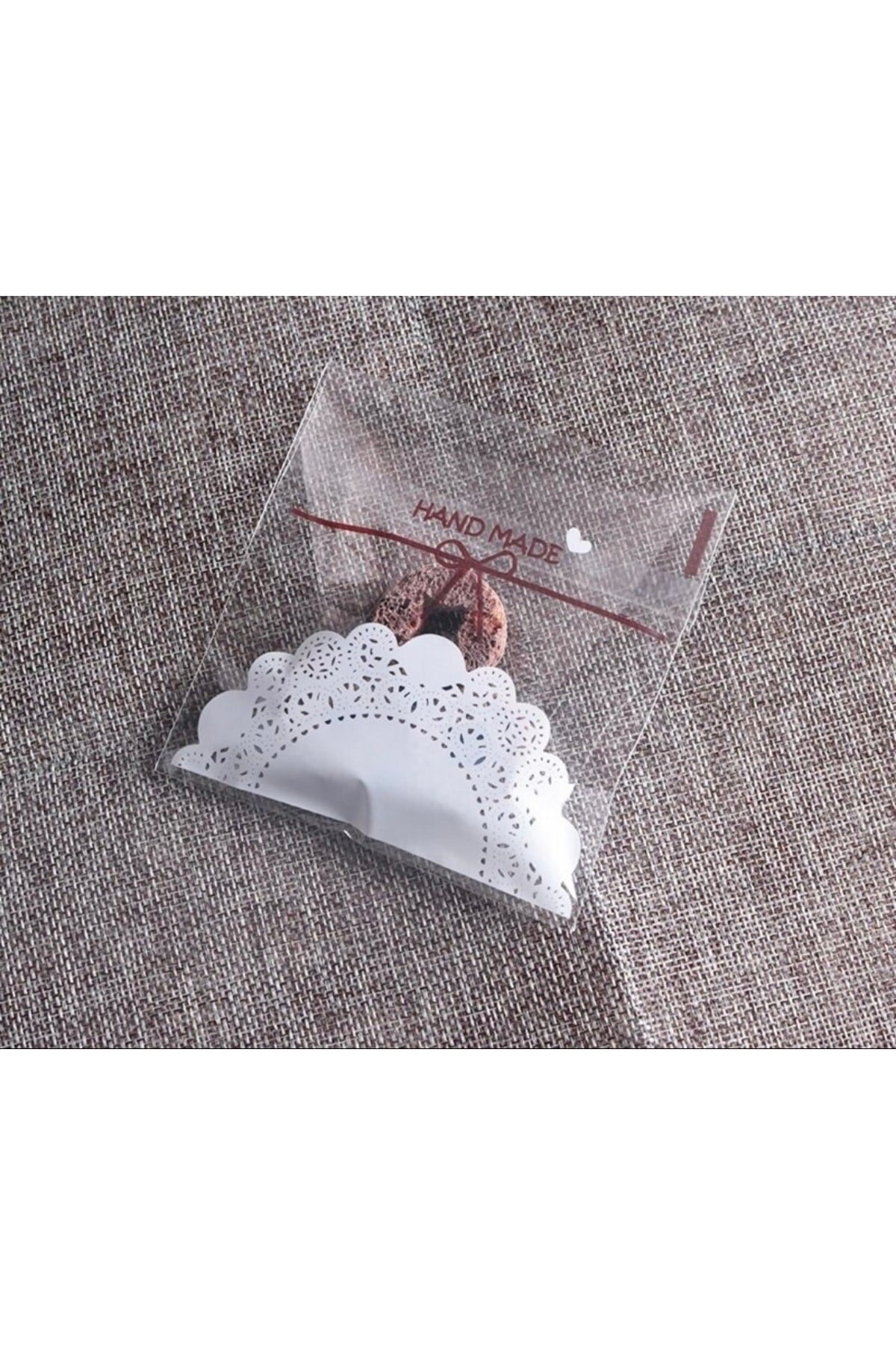 Bantlı Şeffaf Desenli Poşet Opp 7x7 Cm 95 Adet