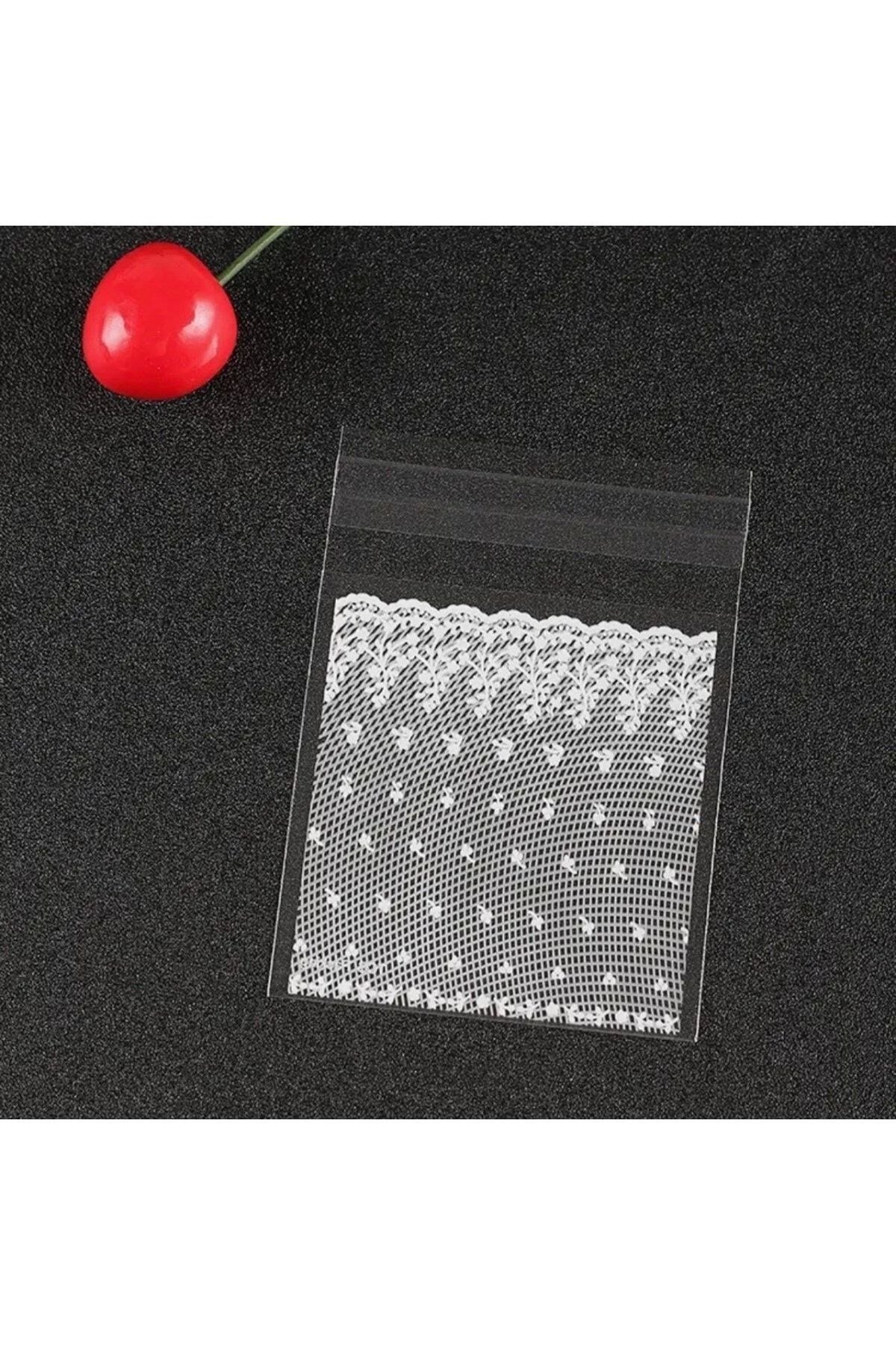 Bantlı Şeffaf Desenli Poşet Opp 7x7 Cm 95 Adet