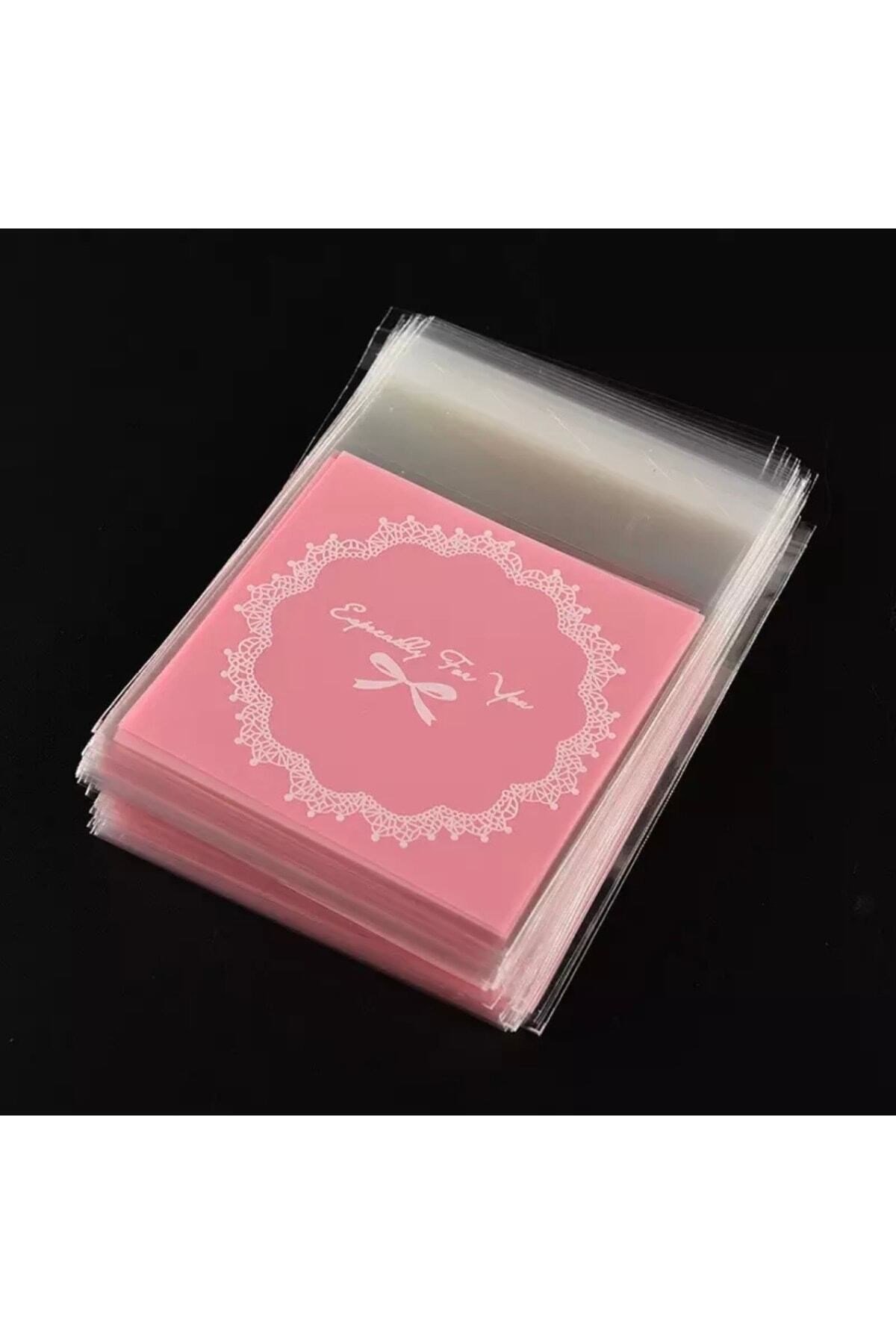 Bantlı Şeffaf Desenli Poşet Opp 7x7 Cm 95 Adet