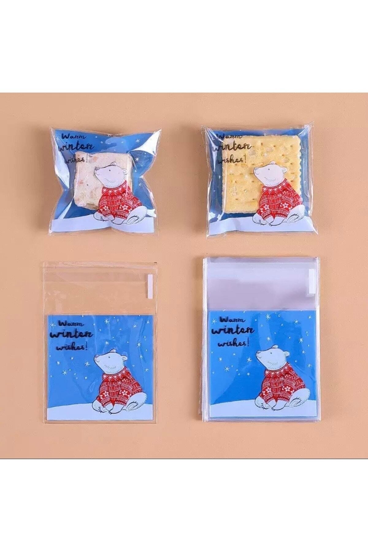 Bantlı Şeffaf Desenli Poşet Opp 7x7 Cm 95 Adet