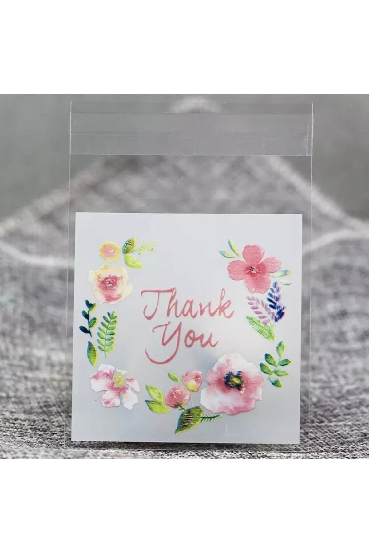 Bantlı Şeffaf Desenli Poşet Opp 7x7 Cm 95 Adet