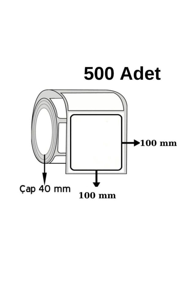 Barkod Etiketi 500'lü Termal Etiket Rulosu 100x100 Sticker 500 Adet Sarım 100*100*1