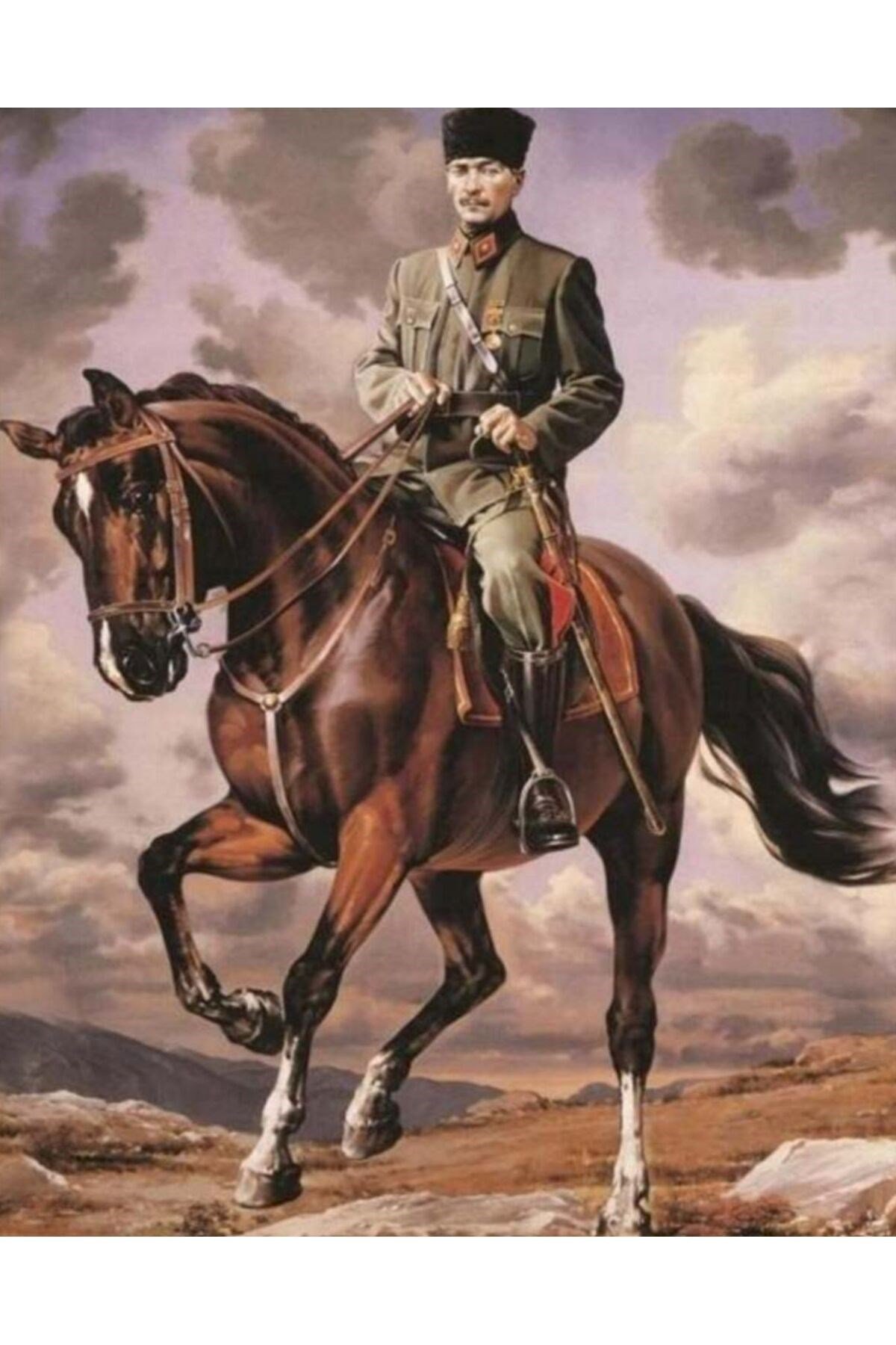Boyama Kağıdı Sayılarla Boyama Seti Boya ve Fırça Dahil (Kasnaksız) YSFHC37914 ATATÜRK 193∞