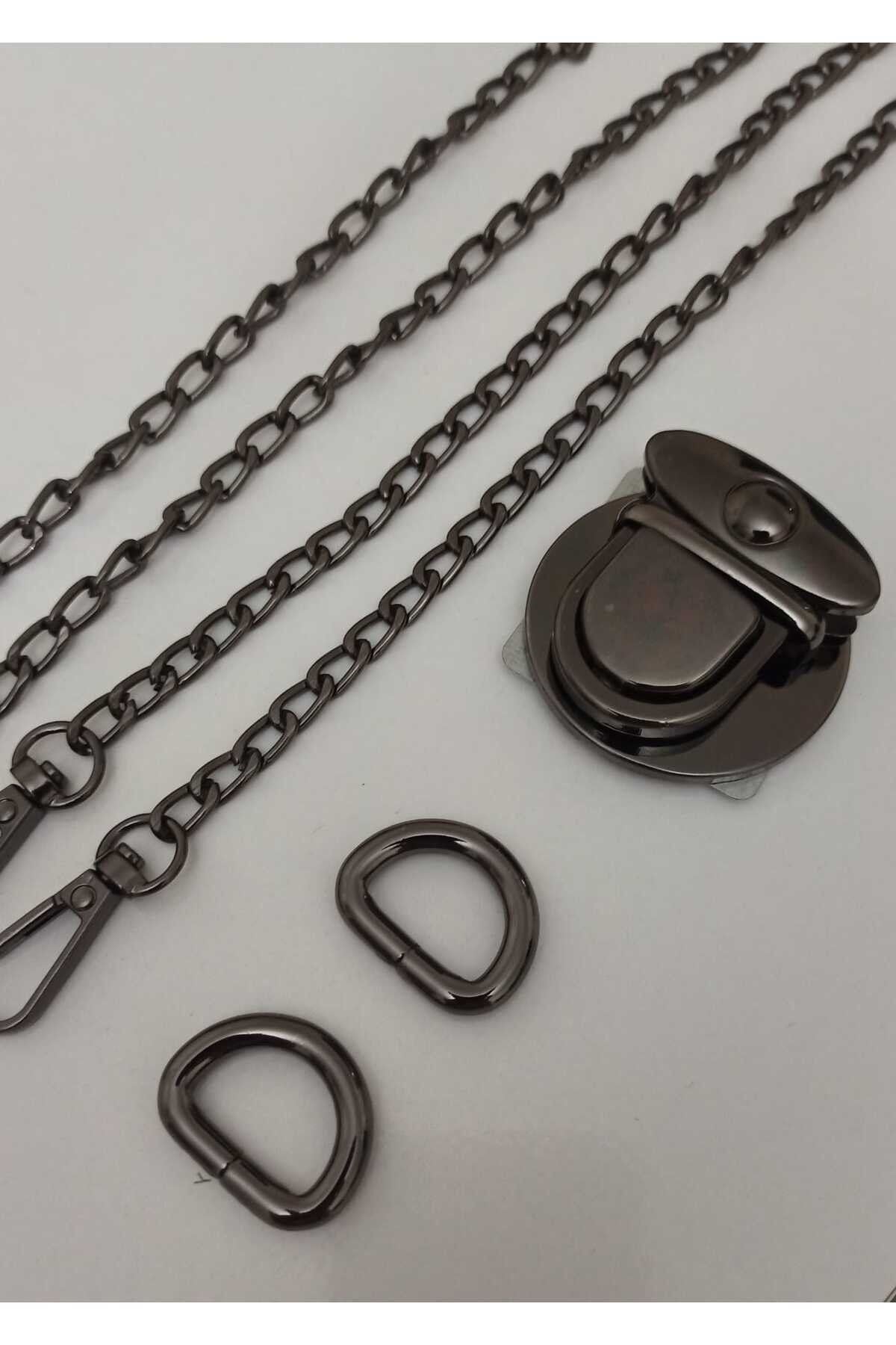 Çanta Aksesuar Black/siyah Nikel Zincir Askılık &aparat Set