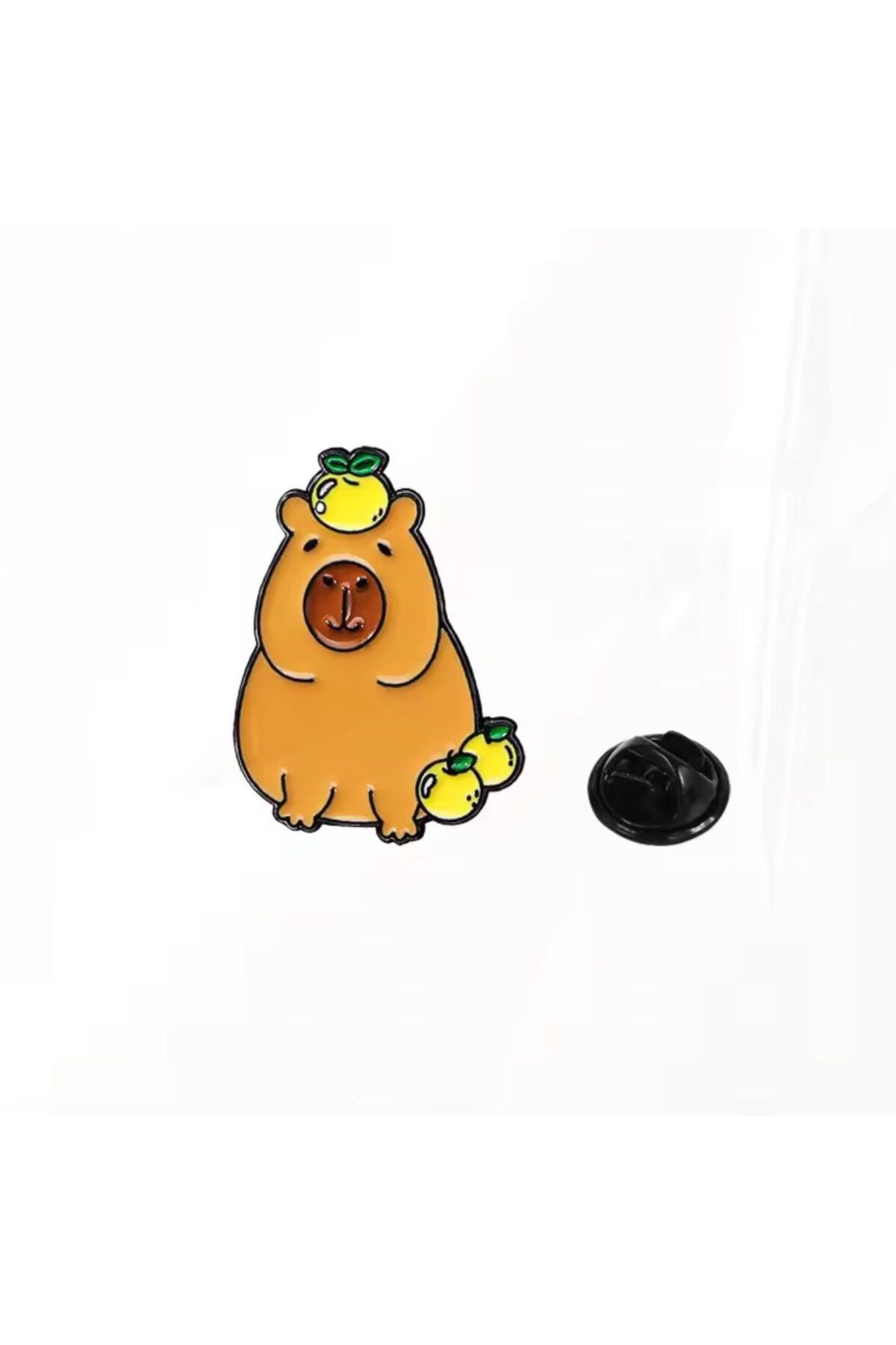 Capybara kadın broş, çocuk broş, iğneli broş, klipsli broş yaka broşu, çeket yaka iğnesi, mineli B82