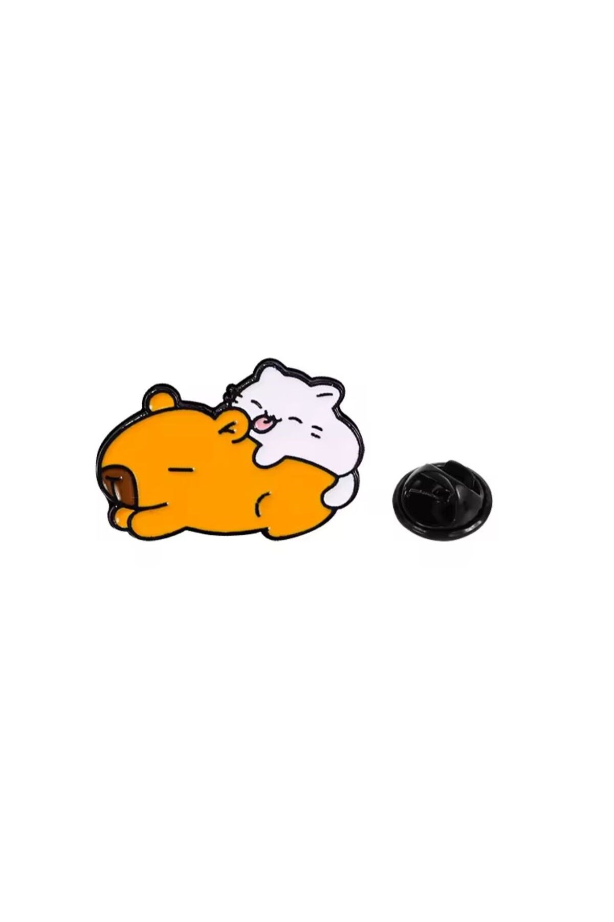 Capybara kadın broş, çocuk broş, iğneli broş, klipsli broş yaka broşu, çeket yaka iğnesi, mineli B83