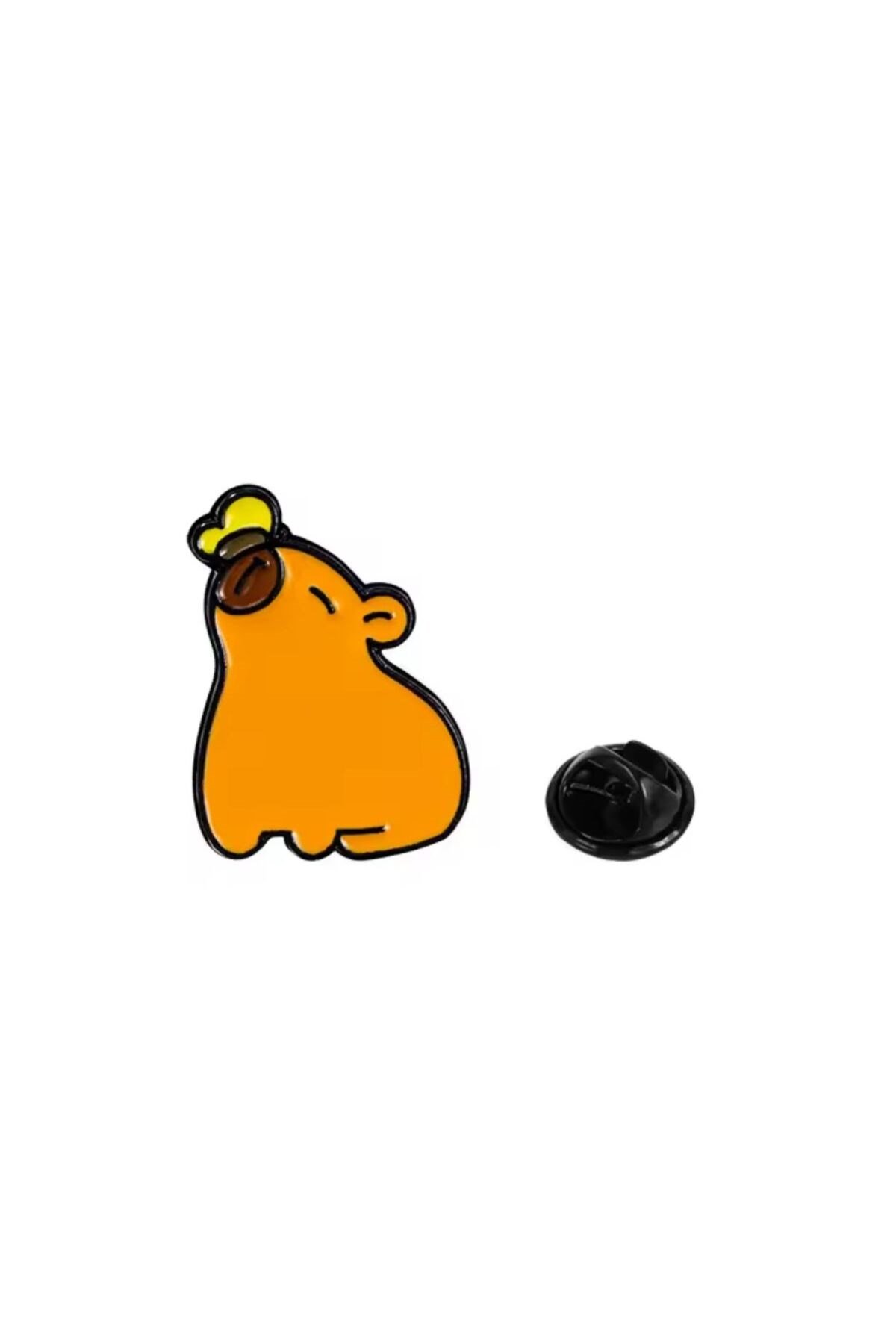 Capybara kadın broş, çocuk broş, iğneli broş, klipsli broş yaka broşu, çeket yaka iğnesi, mineli B80