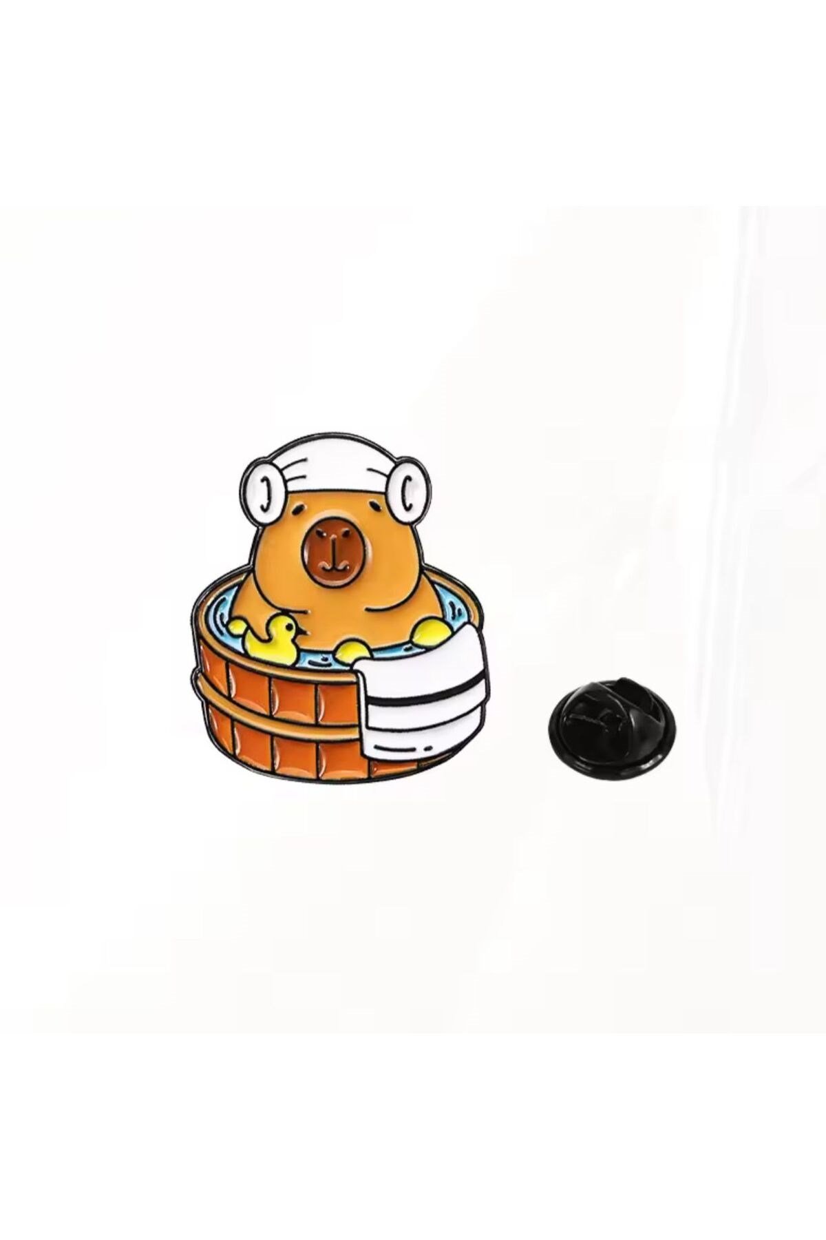 Capybara kadın broş, çocuk broş, iğneli broş, klipsli broş yaka broşu, çeket yaka iğnesi, mineli B77